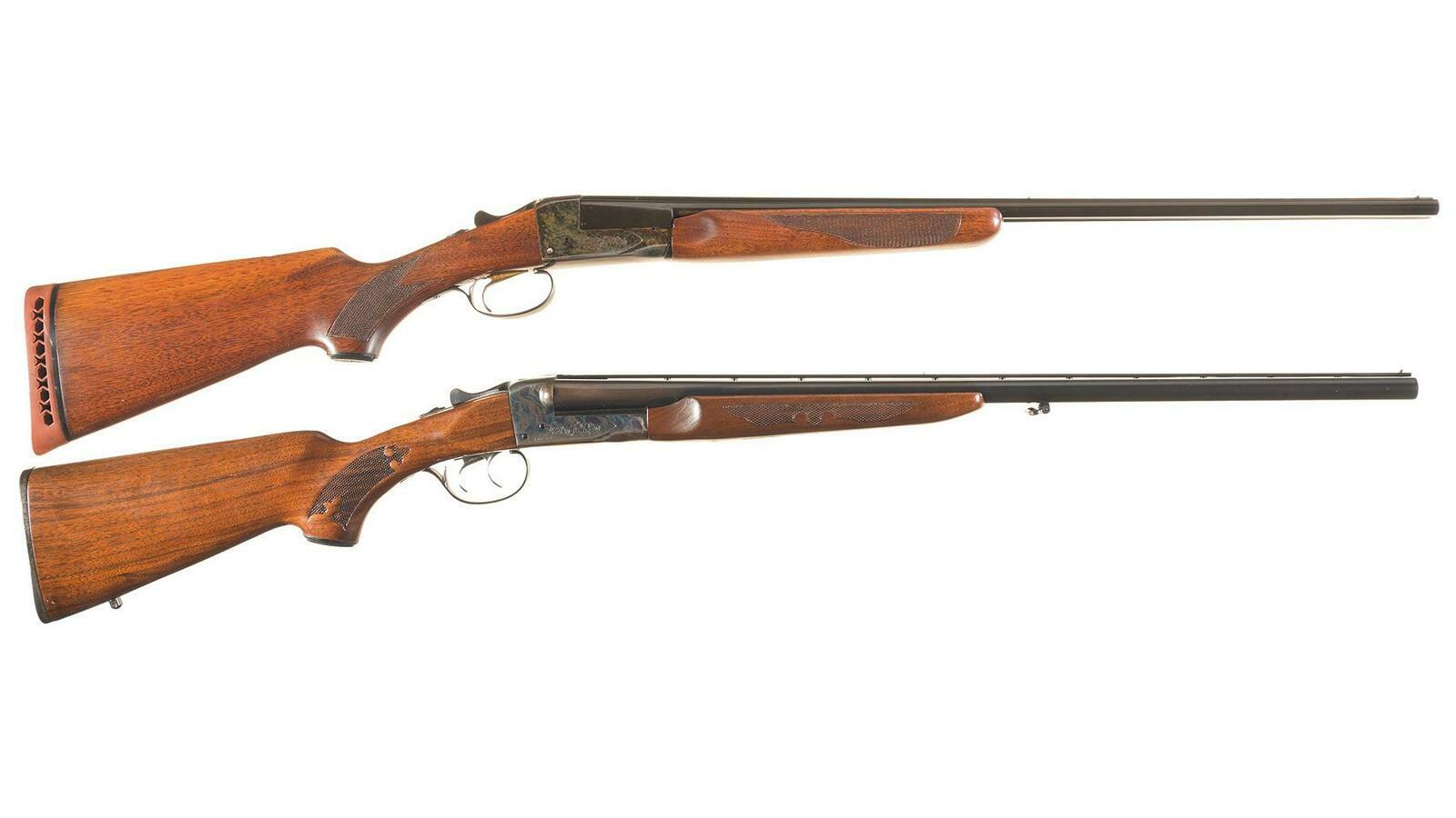 Two Engraved Savage Fox Model B Double Barrel Shotguns Rock Island