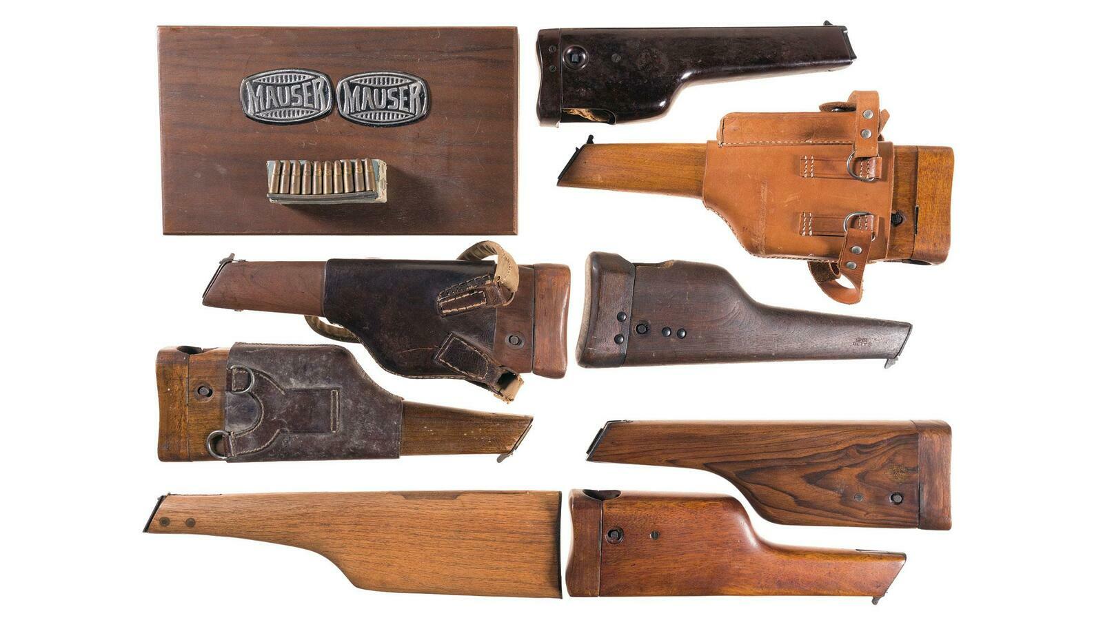 Grouping of Pistol Accessories, Including Shoulder Stocks Rock Island