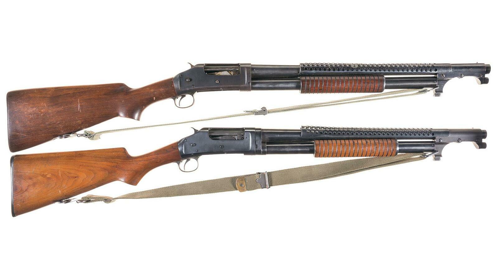 Two Winchester Model 1897 Slide Action Shotguns in "Trench Gun&...