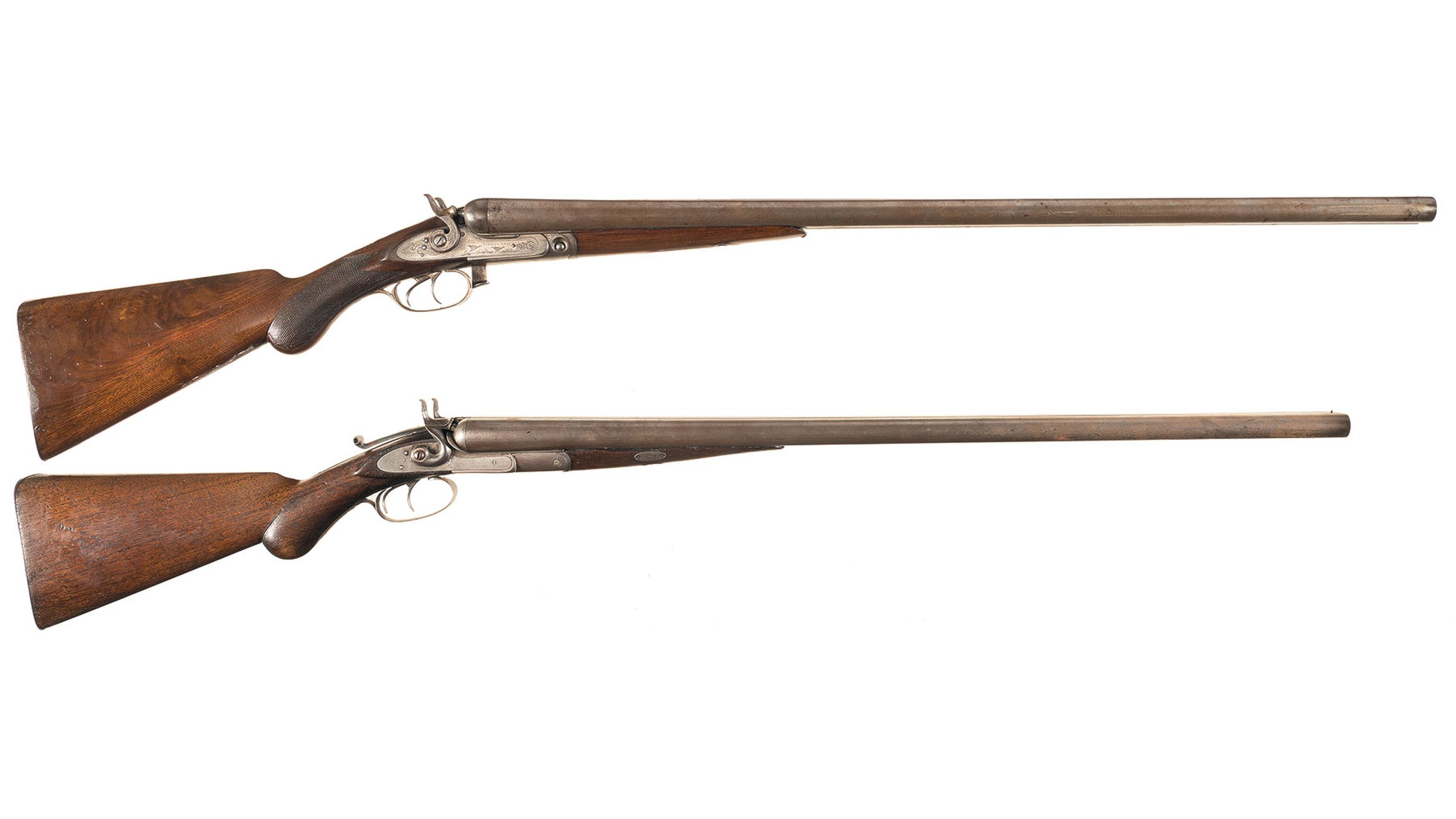 Two Antique Double Barrel Hammer Shotguns | Rock Island Auction