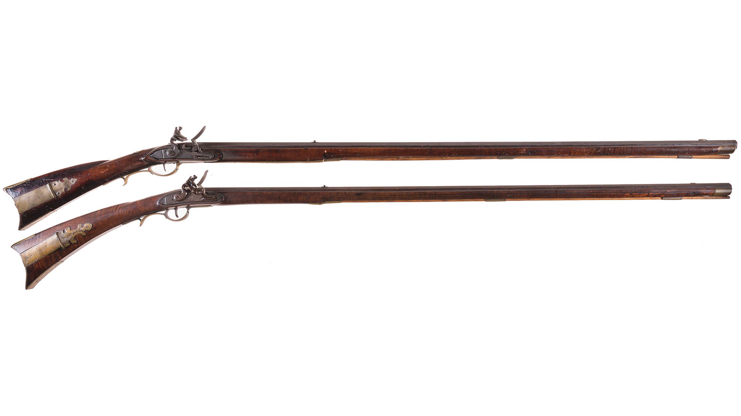 Two Flintlock Kentucky Rifle Style Long Guns | Rock Island Auction