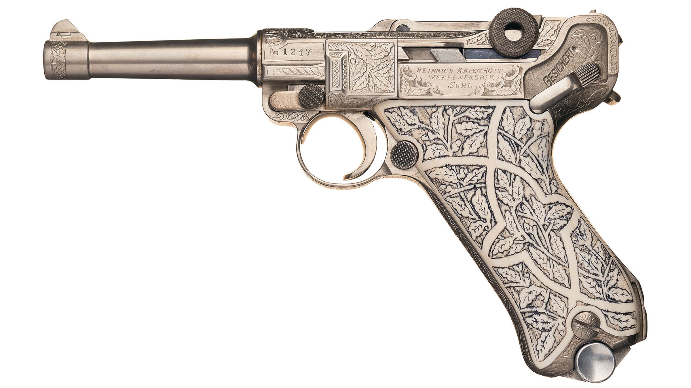 Krieghoff Side Frame Inscribed P.08 Luger Pistol | Rock Island Auction
