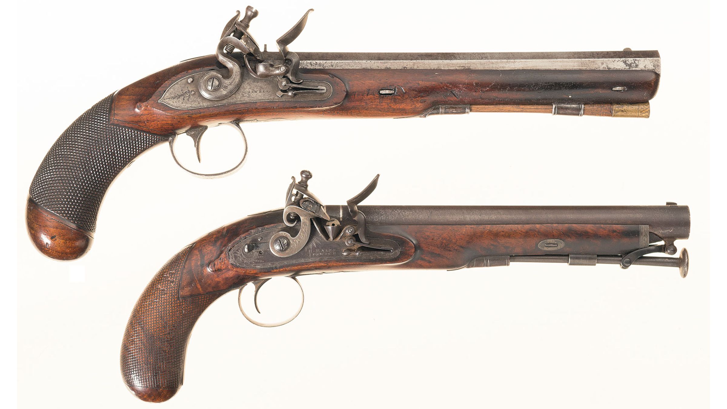 Two Engraved Flintlock Pistols Rock Island Auction 0821