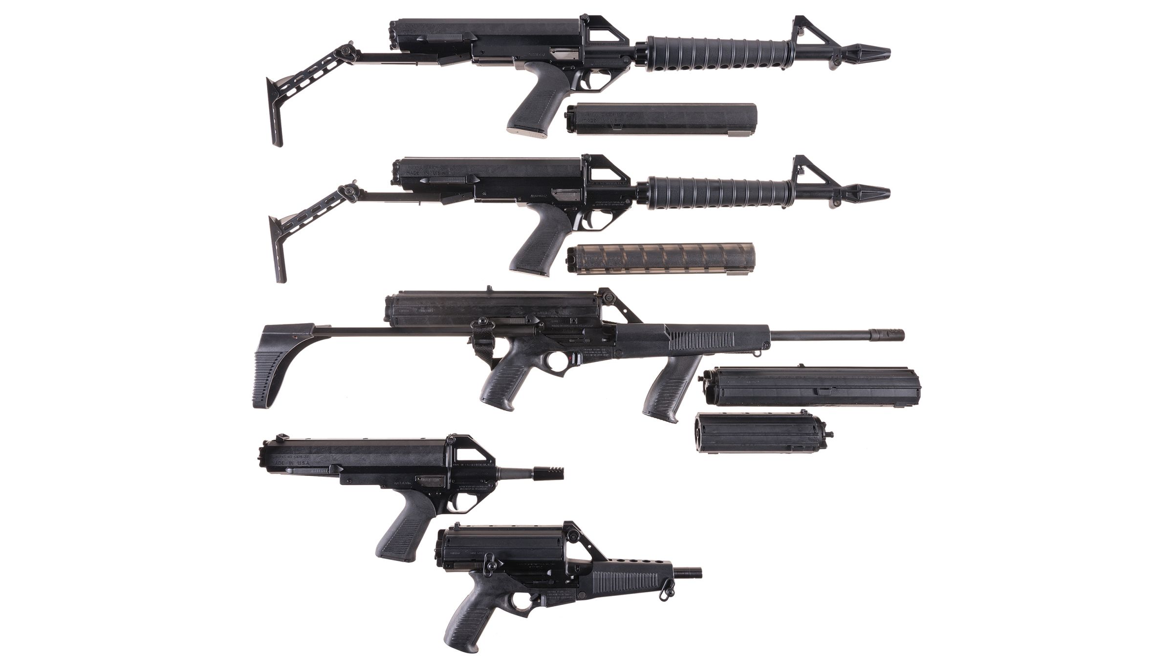 Five Calico Semi Automatic Firearms