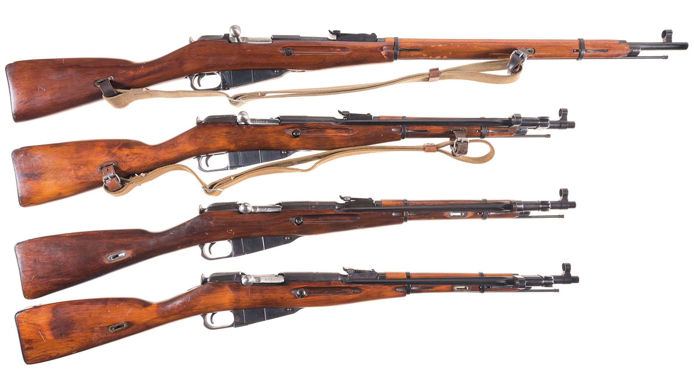 Four Soviet Military Mosin-Nagant Bolt Action Longarms | Rock Island ...