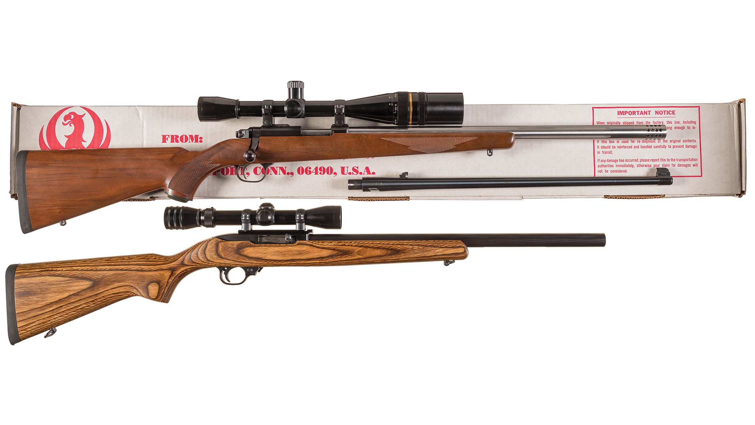 Two Ruger Rimfire Long Guns with Scopes Rock Island Auction