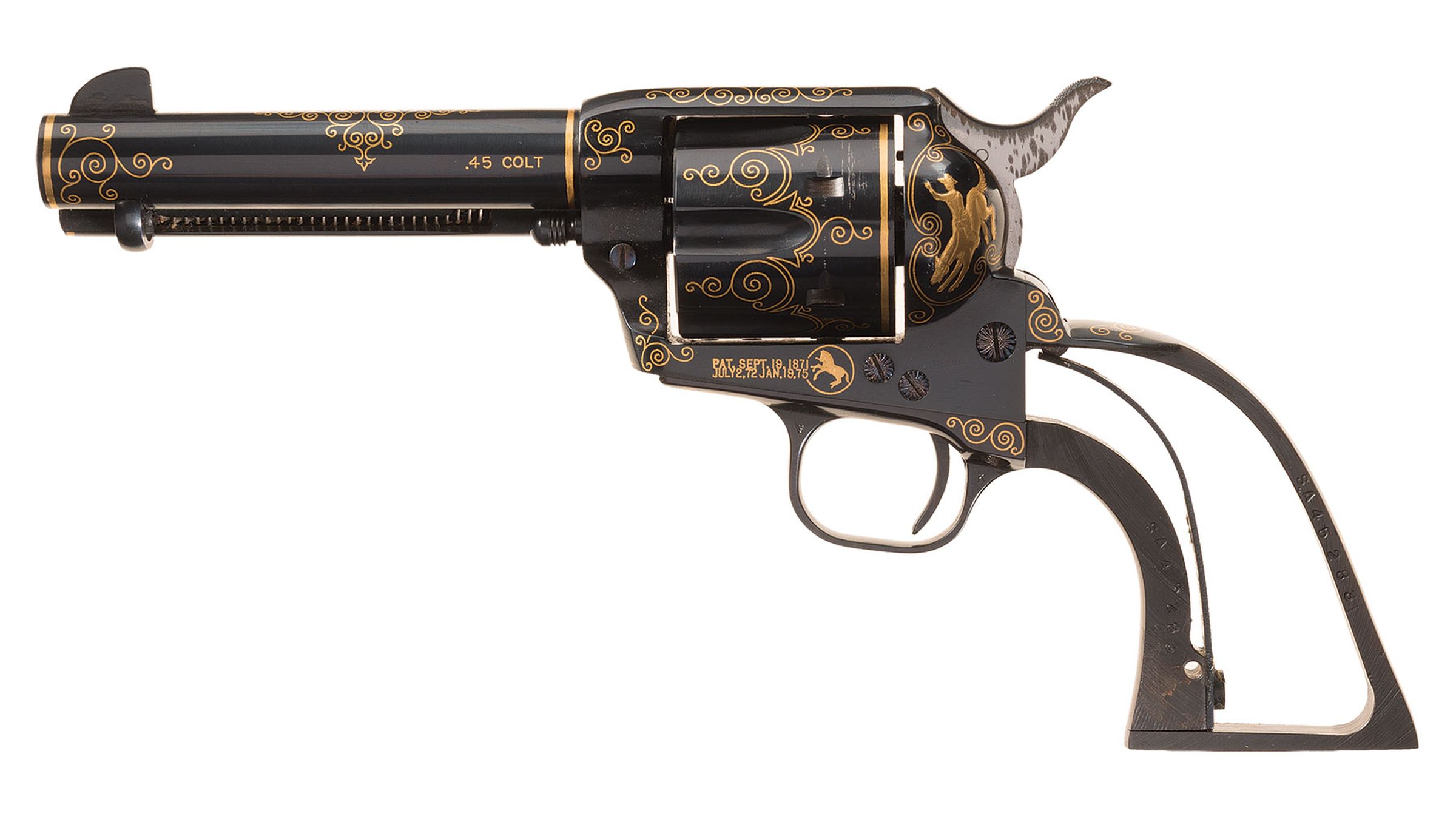 Gold Inlaid Colt Third Generation Single Action Army Revolver | Rock ...