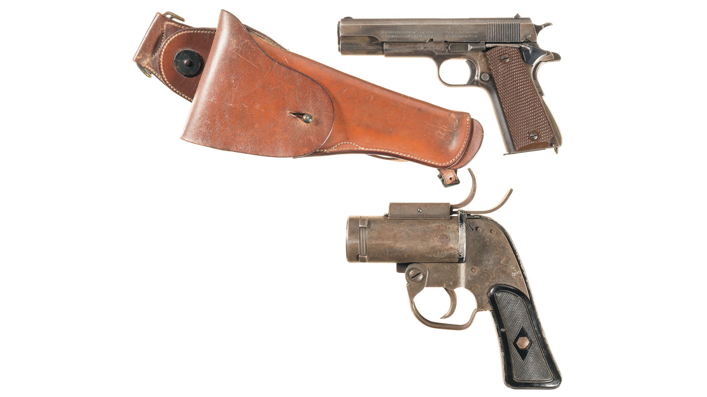 Raf Marked Colt Government Model Pistol Wflare Gun Rock Island Auction 6659