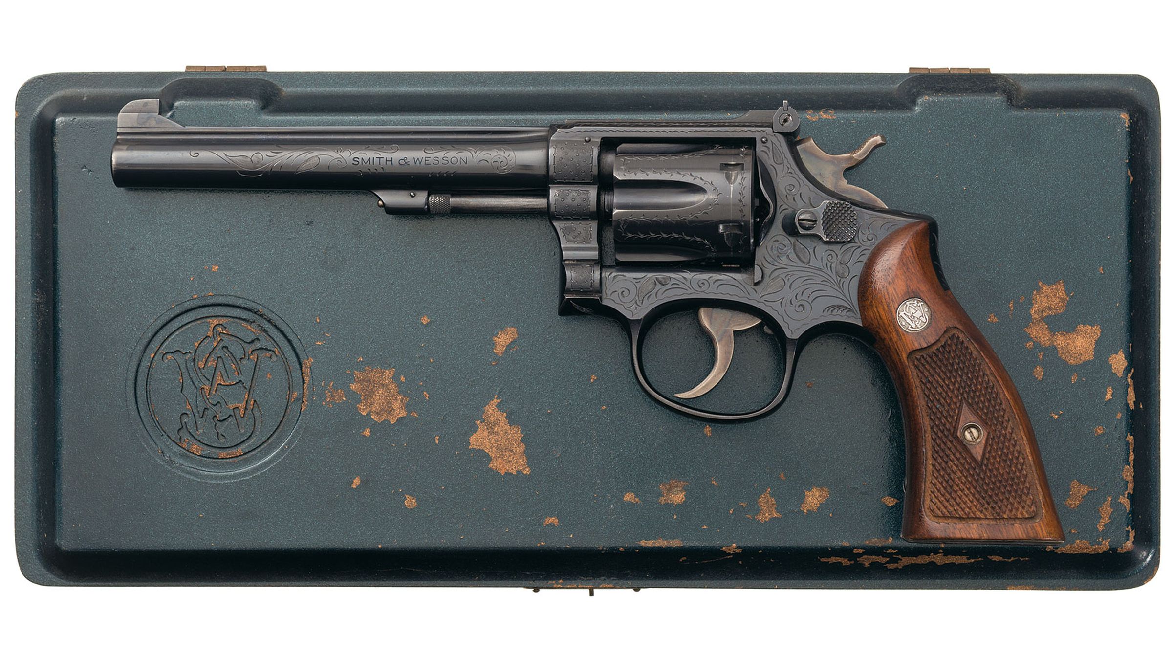 Engraved Smith & Wesson K22 Pre-Model 17 Double Action