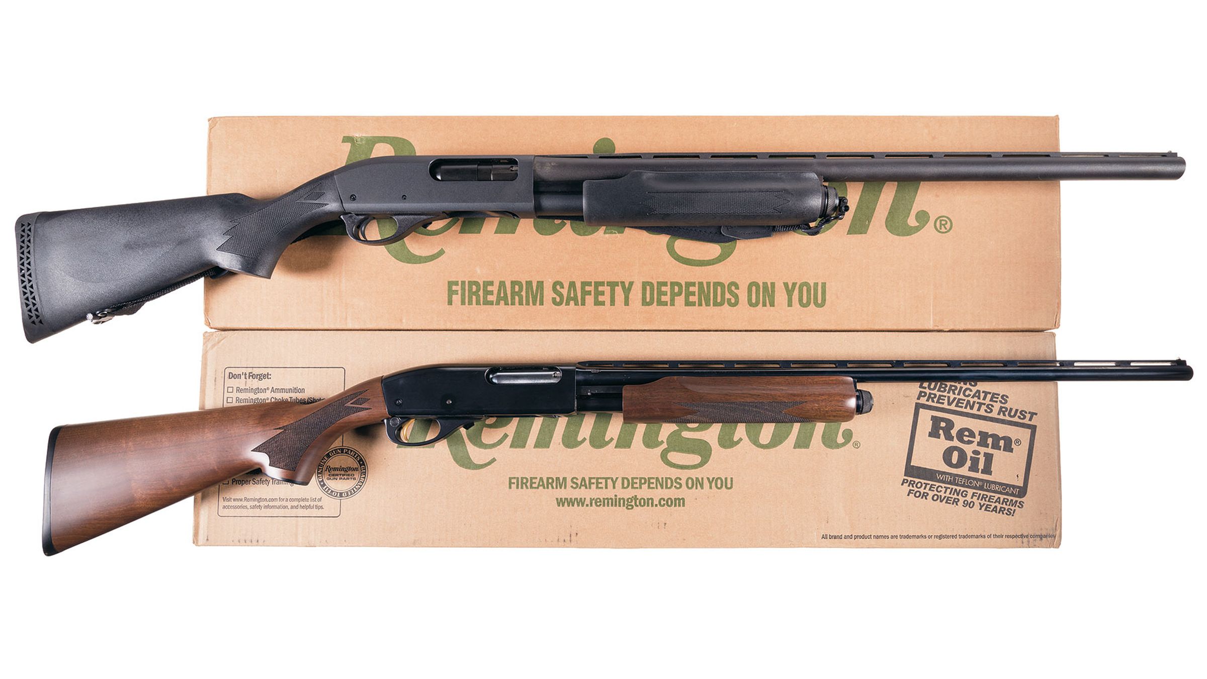 Two Remington Slide Action Shotguns with Boxes | Rock Island Auction