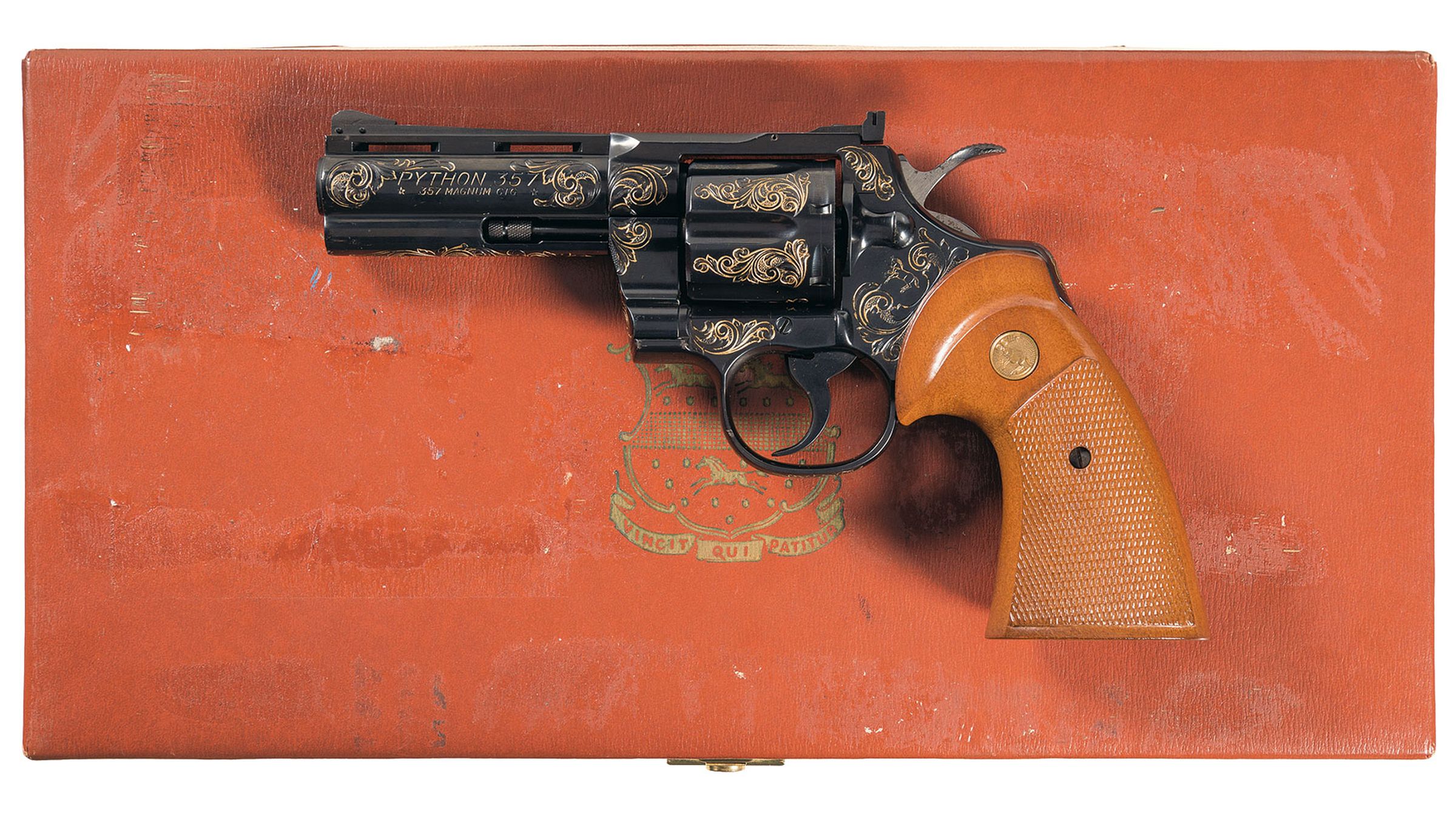 Engraved And Gold Inlaid Cased Colt Python Revolver Rock Island Auction