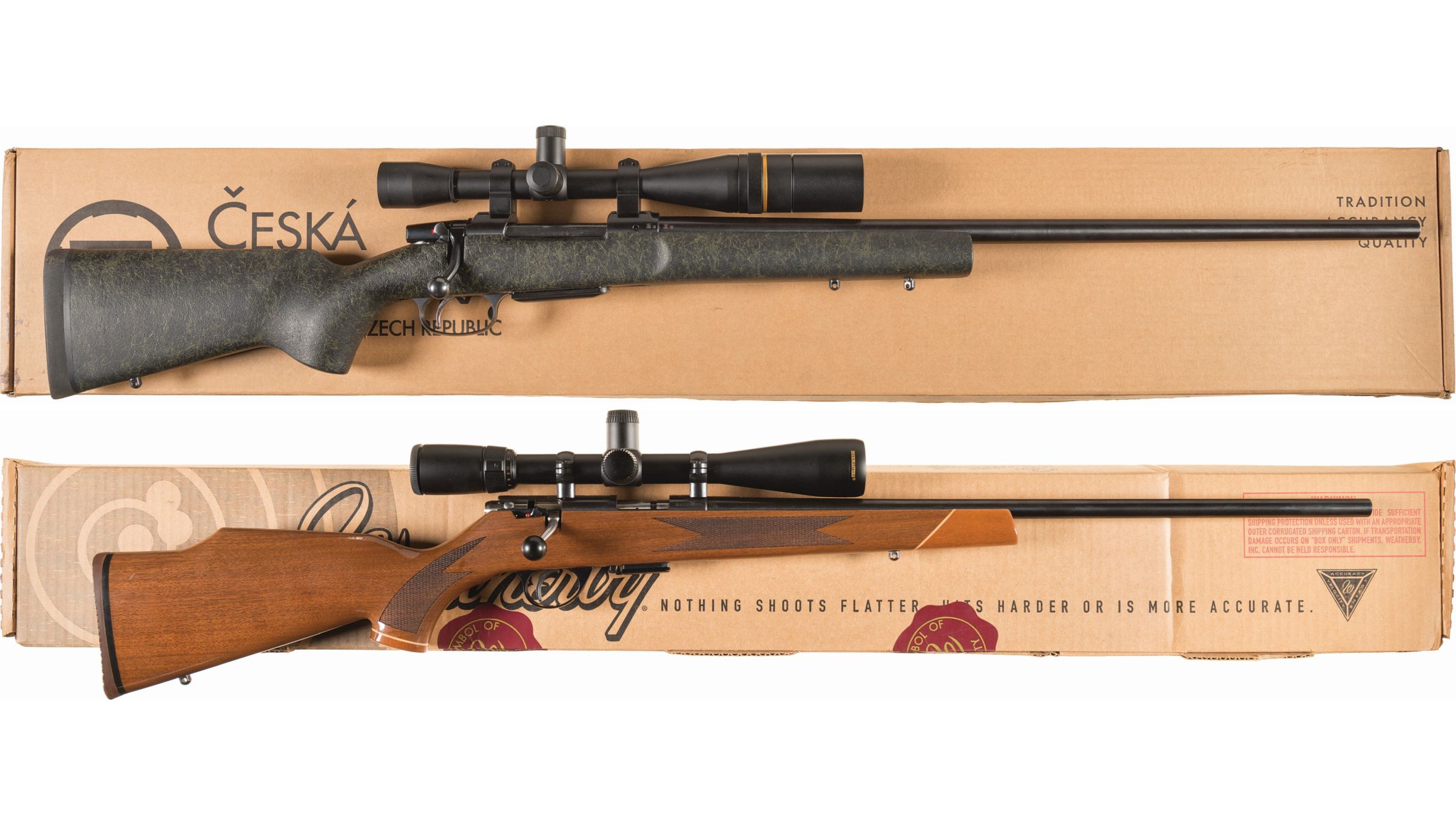 Two Bolt Action Rifles with Boxes and Scopes | Rock Island Auction