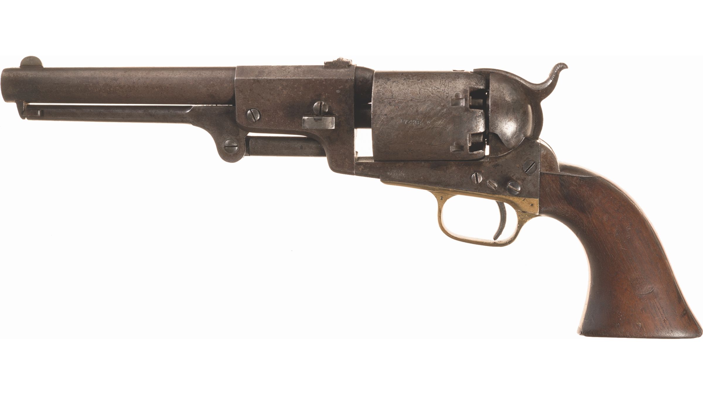 U.s. Colt Third Model Dragoon Revolver Cut For Shoulder Stock 