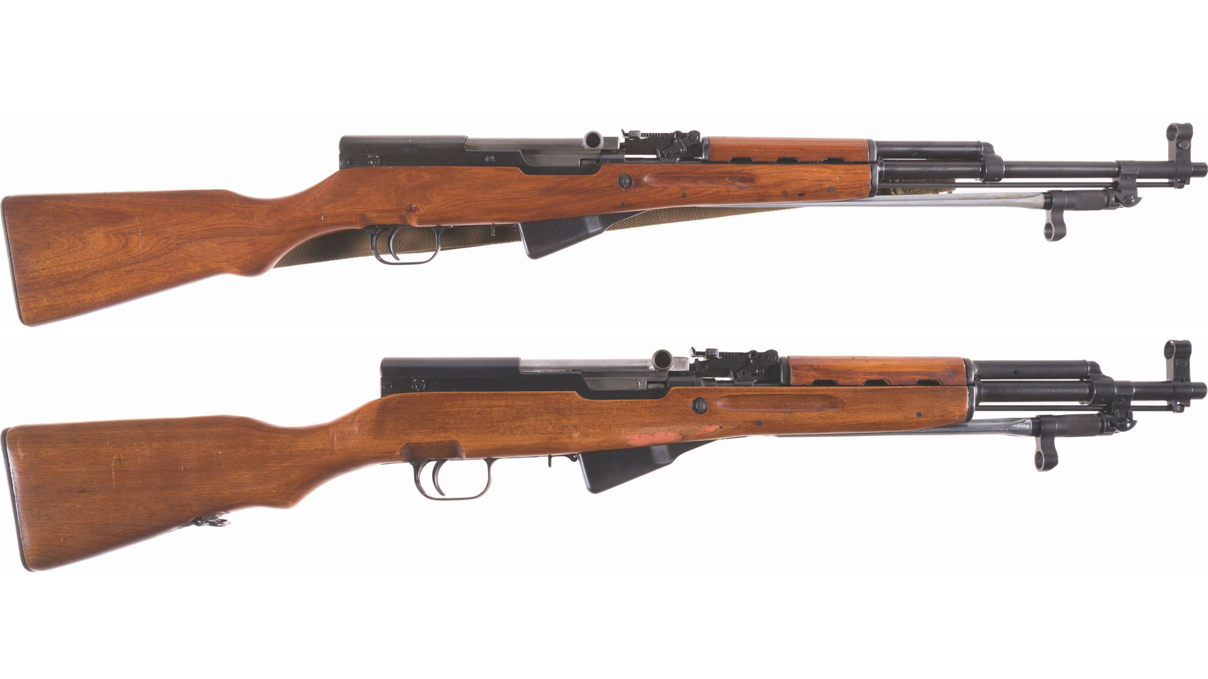 Two SKS Semi-Automatic Carbines with Bayonets | Rock Island Auction