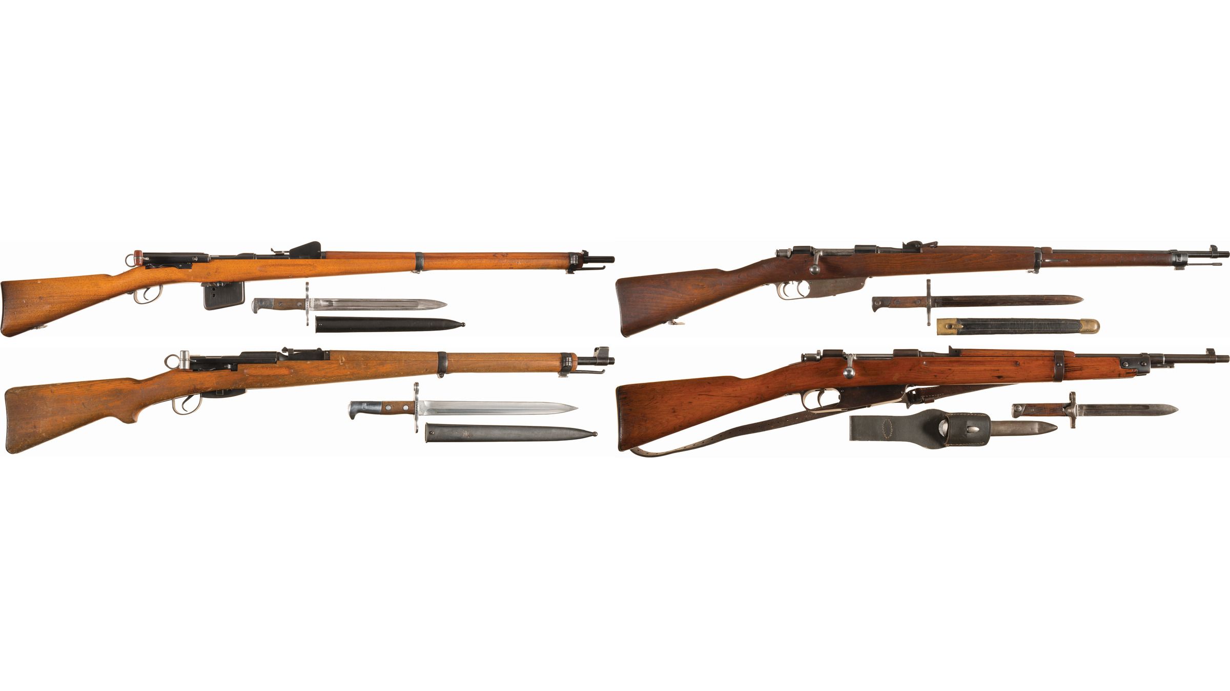Four European Military Bolt Action Rifles with Rock Island