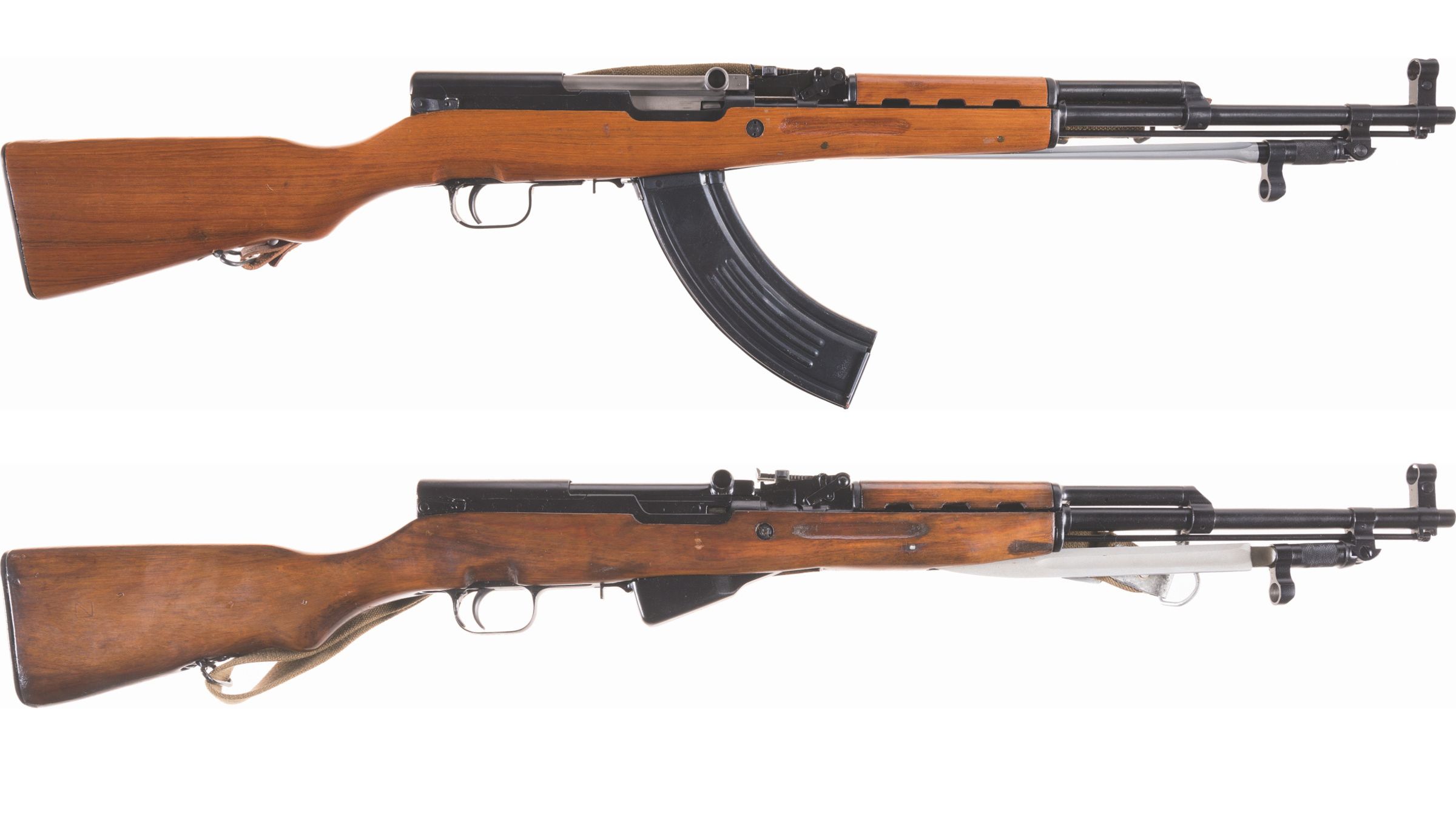 Two SKS Semi-Automatic Carbines with Bayonets | Rock Island Auction