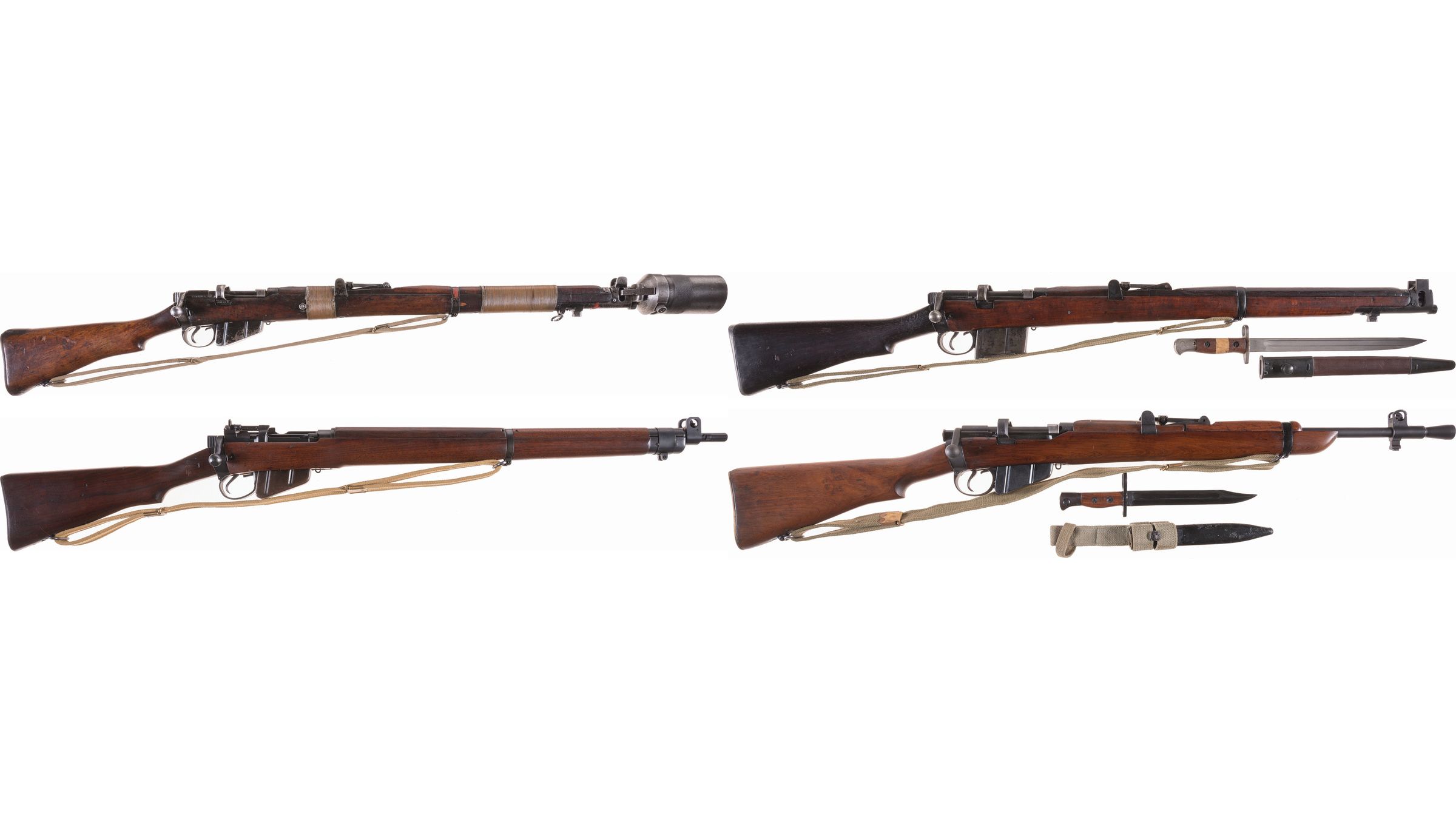 Four short magazine lee enfield bolt action military long arms rock