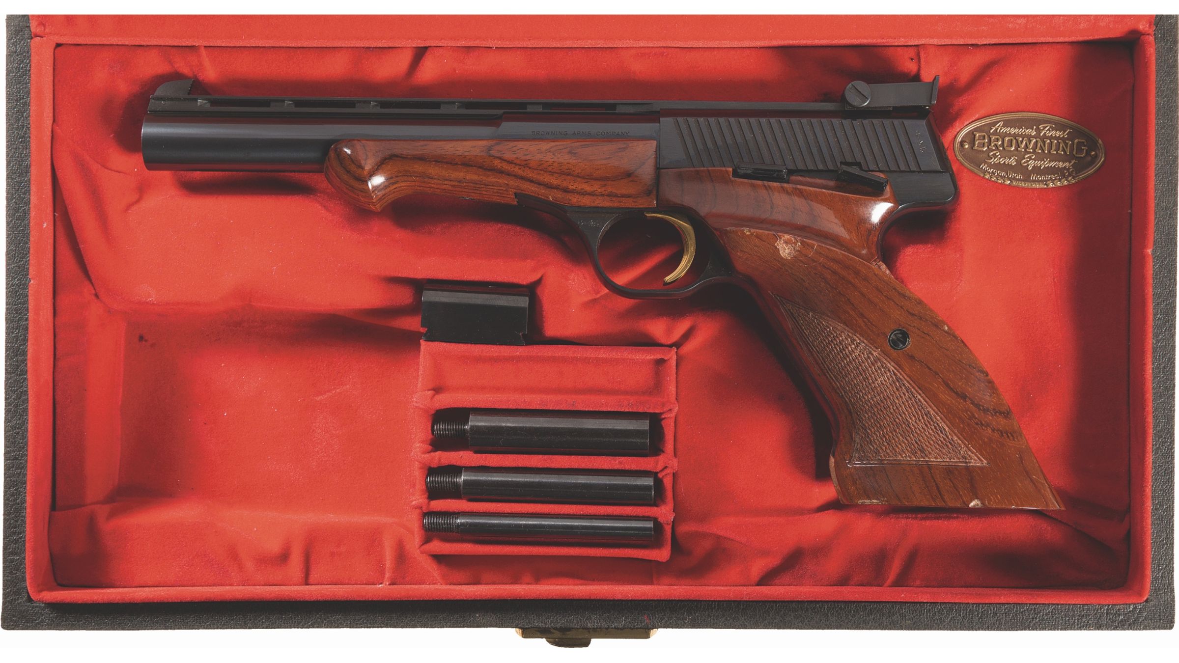 Belgian Browning Medalist Semi Automatic Target Pistol With Case Rock Island Auction 9720