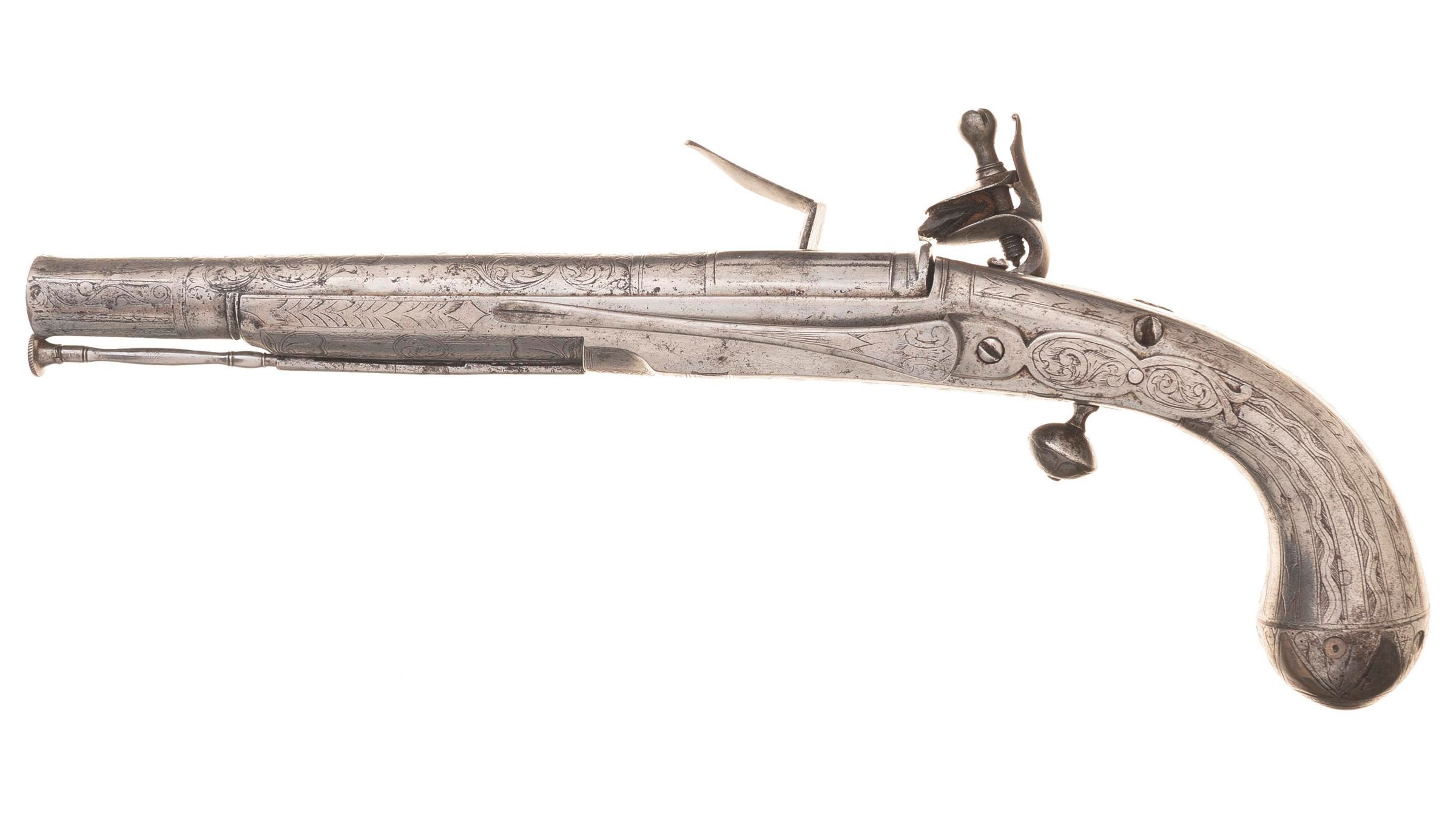 Engraved and 'John Campbell' Signed Scottish Flintlock Pistol | Rock ...