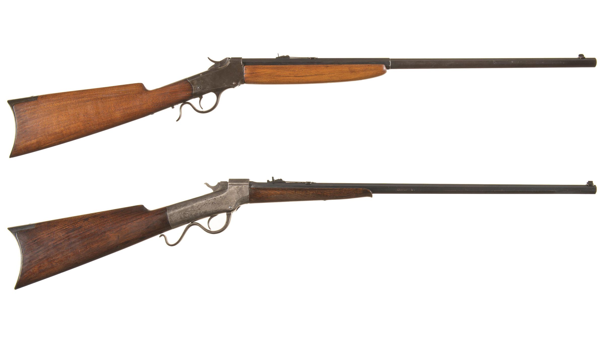 two-antique-american-single-shot-falling-block-rifles-rock-island-auction