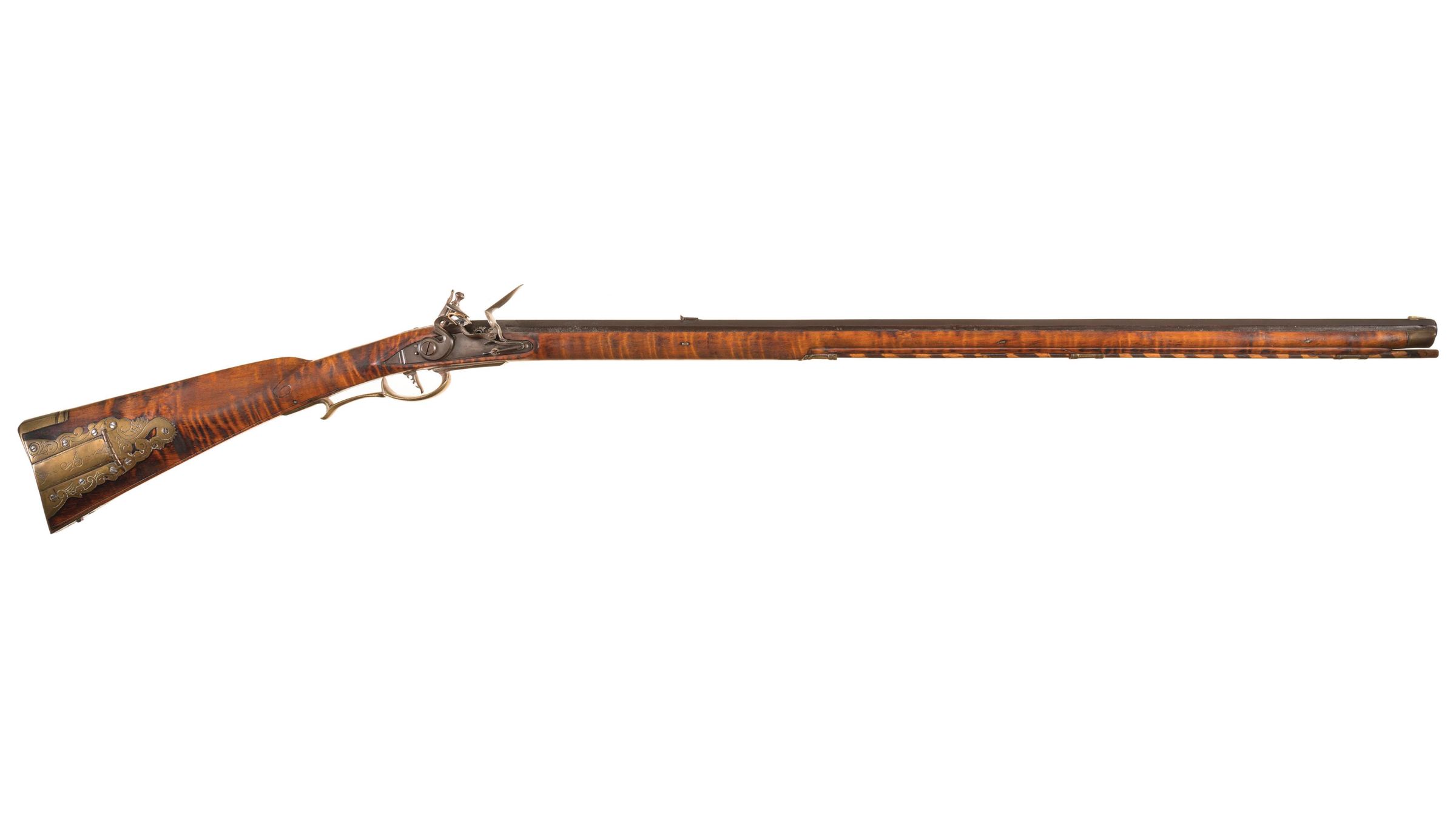 Engraved and Carved 20th Century Flintlock American Long Rifle | Rock ...