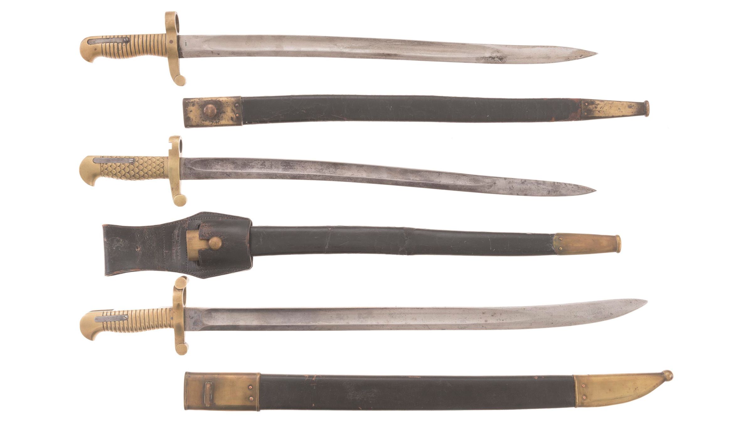 Three 19th Century American Sword Bayonets with Scabbards | Rock Island ...