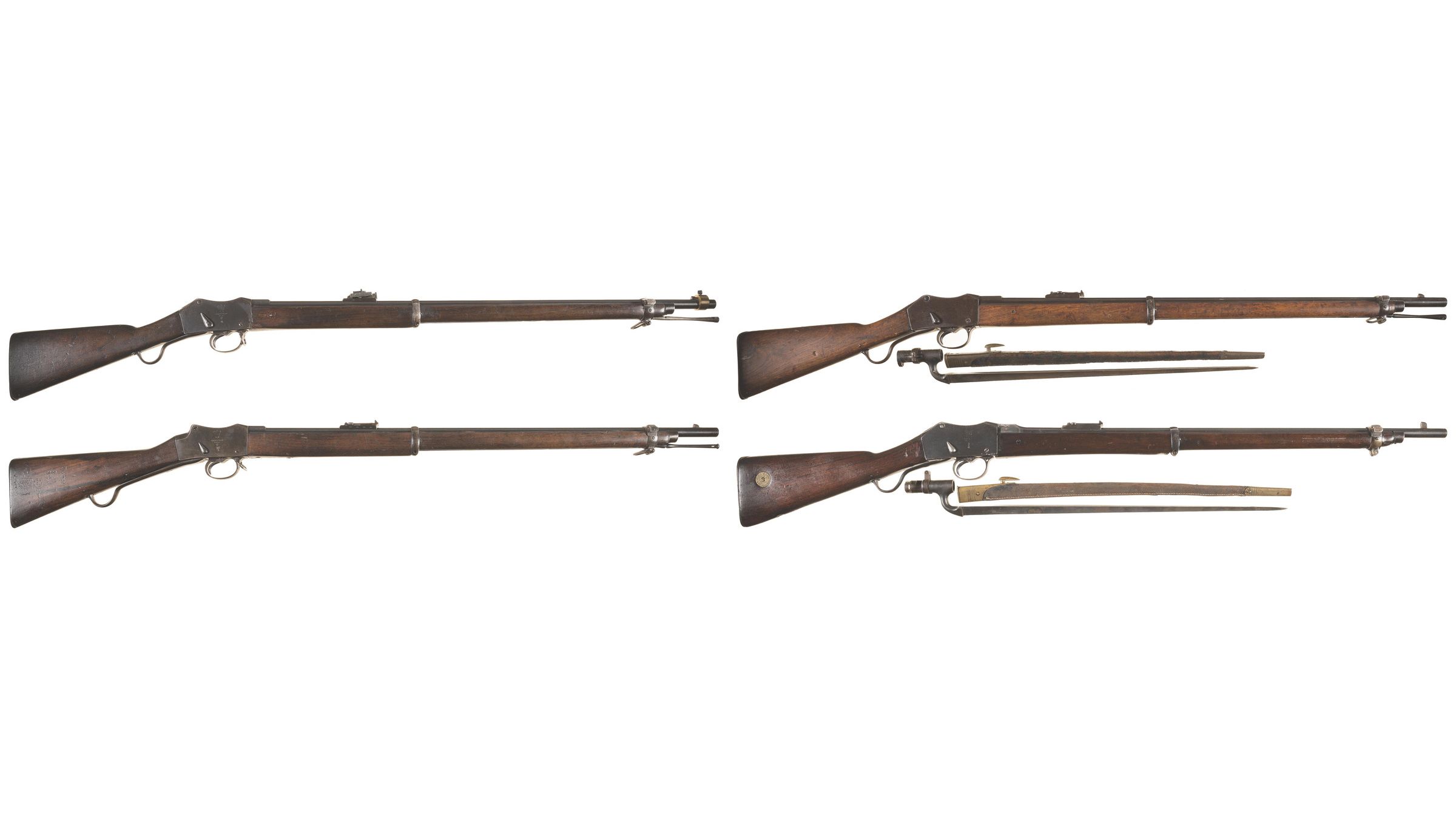 Four MartiniHenry Military Pattern Single Shot Rifles Rock Island