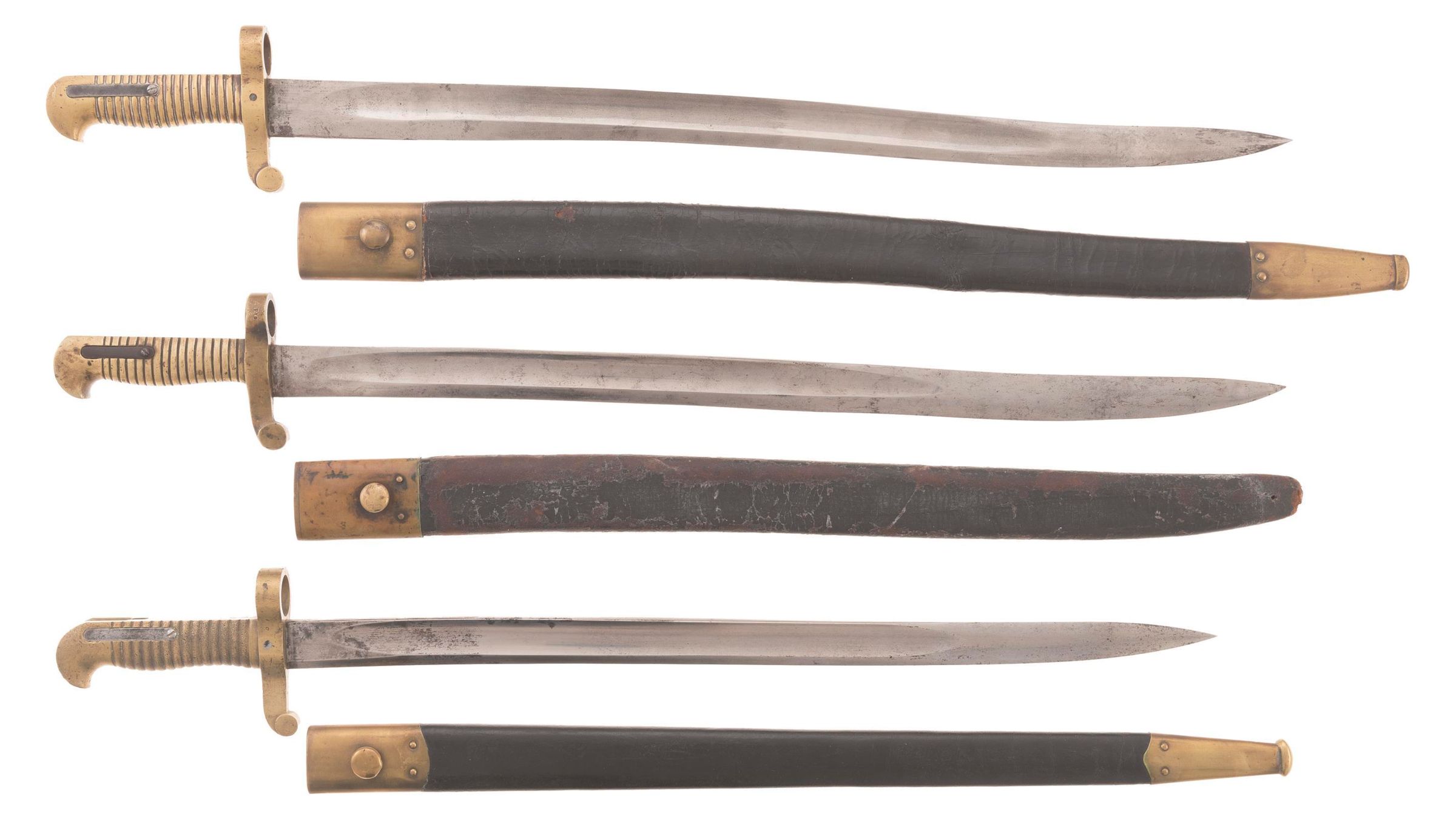 Three Civil War Era Sword Bayonets with Scabbards | Rock Island Auction
