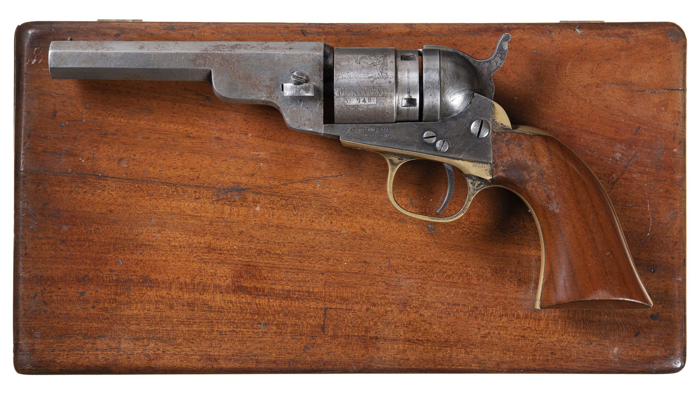 Cased Colt 4 1/2 Inch Octagon Barrel Pocket Navy Revolver | Rock Island ...