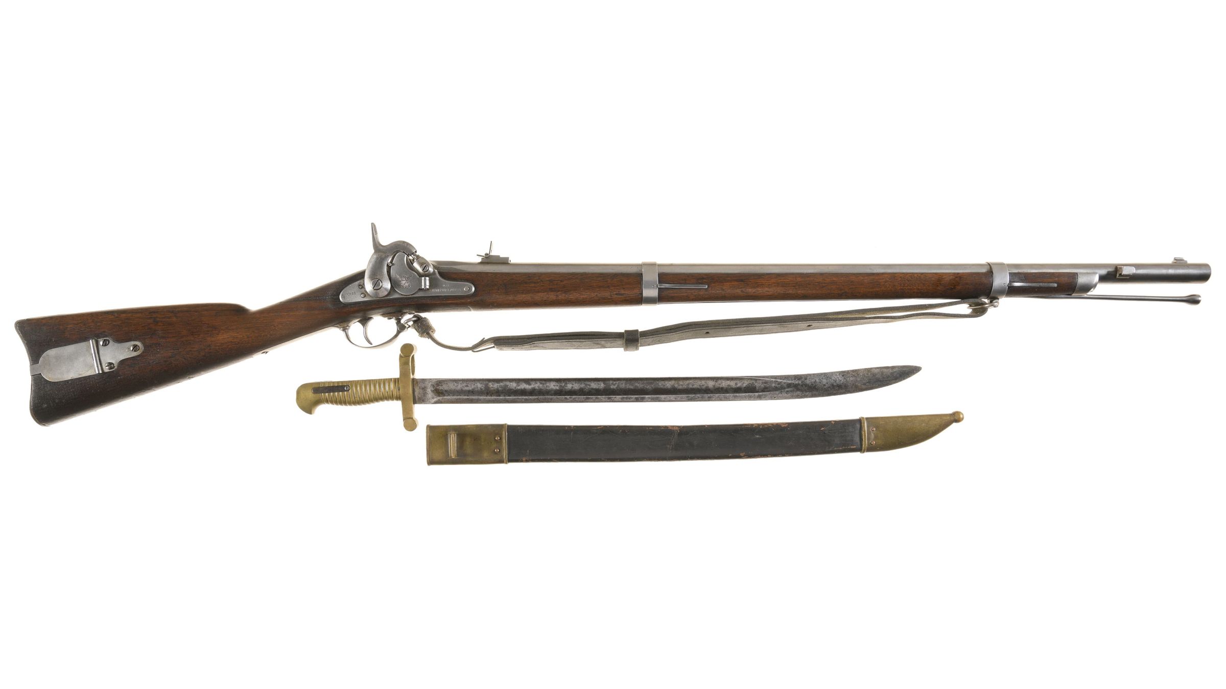 Harpers Ferry Model 1855 Two Band Percussion Rifle with Rock