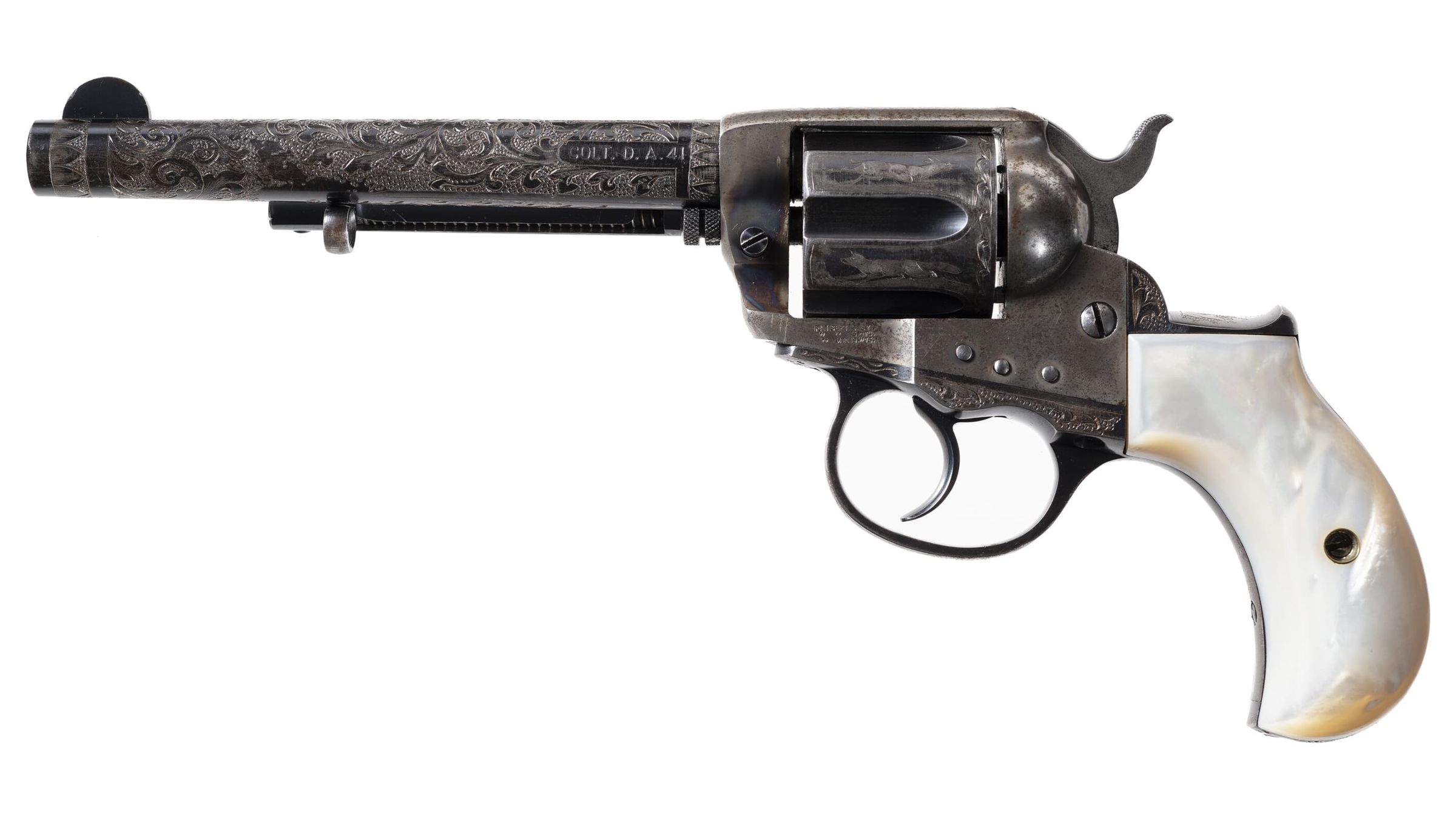 Engraved Colt Model 1877 Lightning Double Action Revolver Rock Island Auction 1521