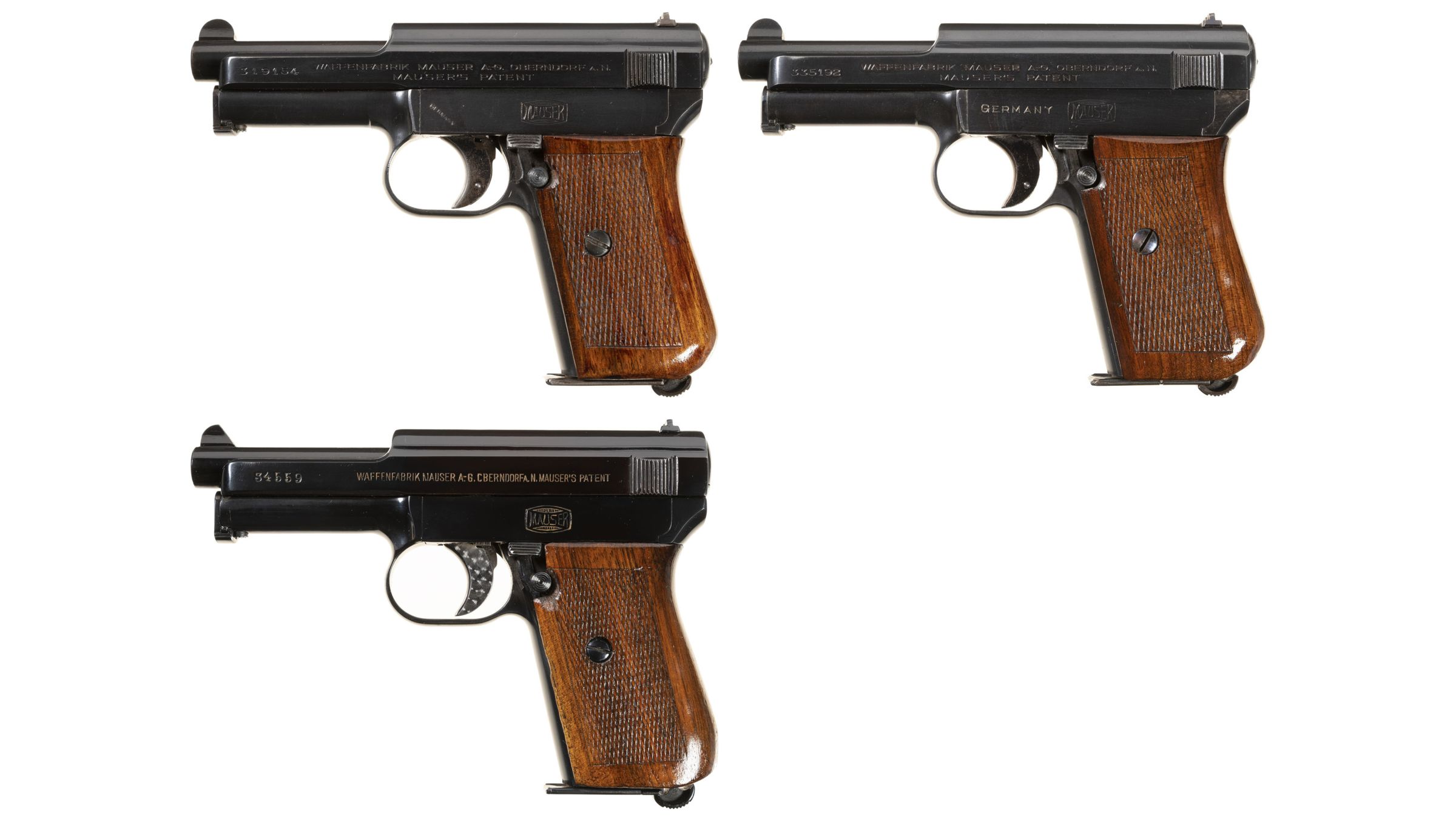 Three Mauser Model 1914 Semi Automatic Pistols Rock Island Auction 2197