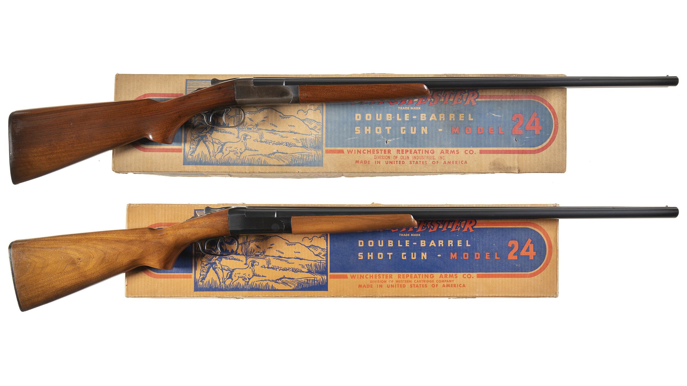 Two Winchester Model 24 Side By Side Shotguns With Boxes | Rock Island ...