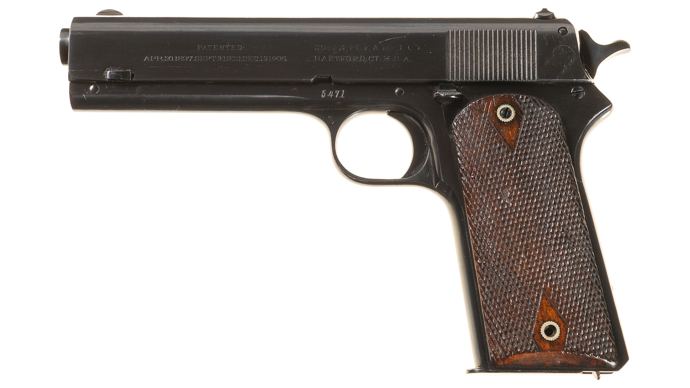 Colt Model 1905 Semi Automatic Pistol Rock Island Auction 5578