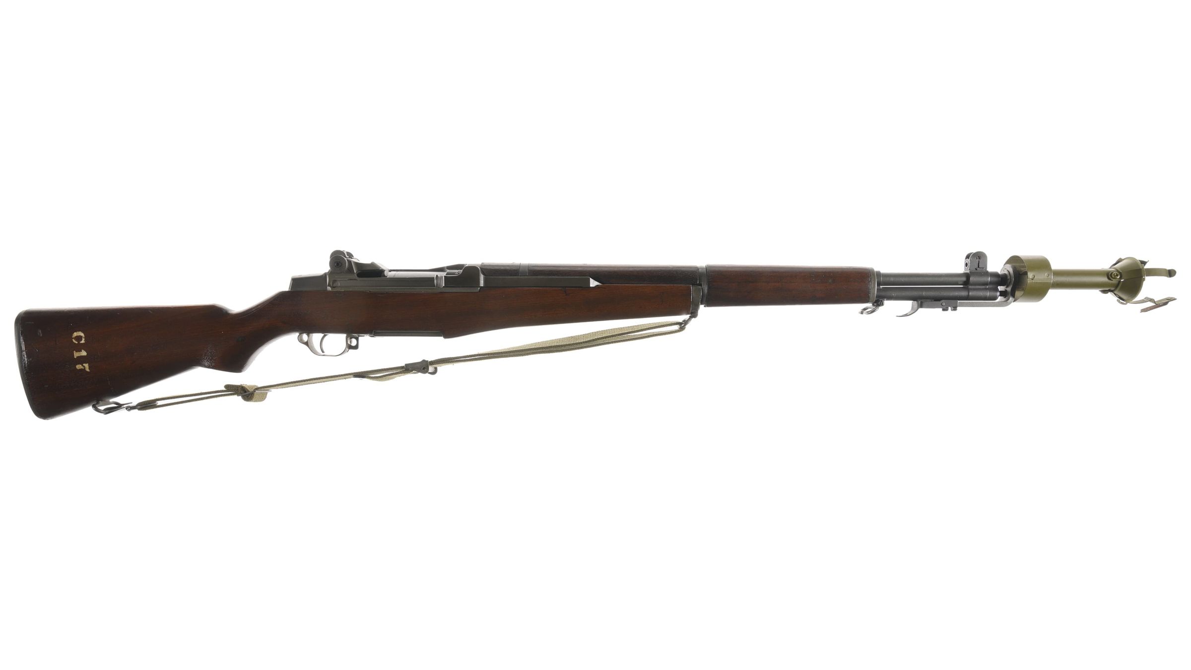 U.S. Springfield M1 Garand Semi Auto Rifle with Grenade Launcher Rock