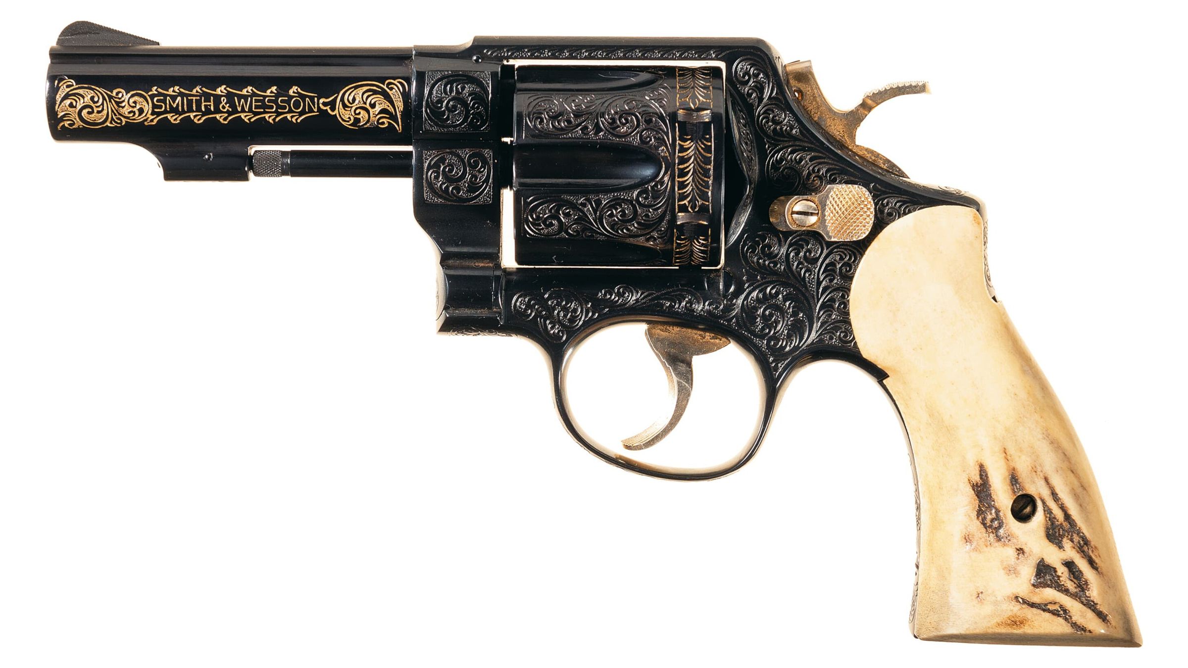 Engraved Smith And Wesson Model 58 Double Action Revolver Rock Island Auction 0435