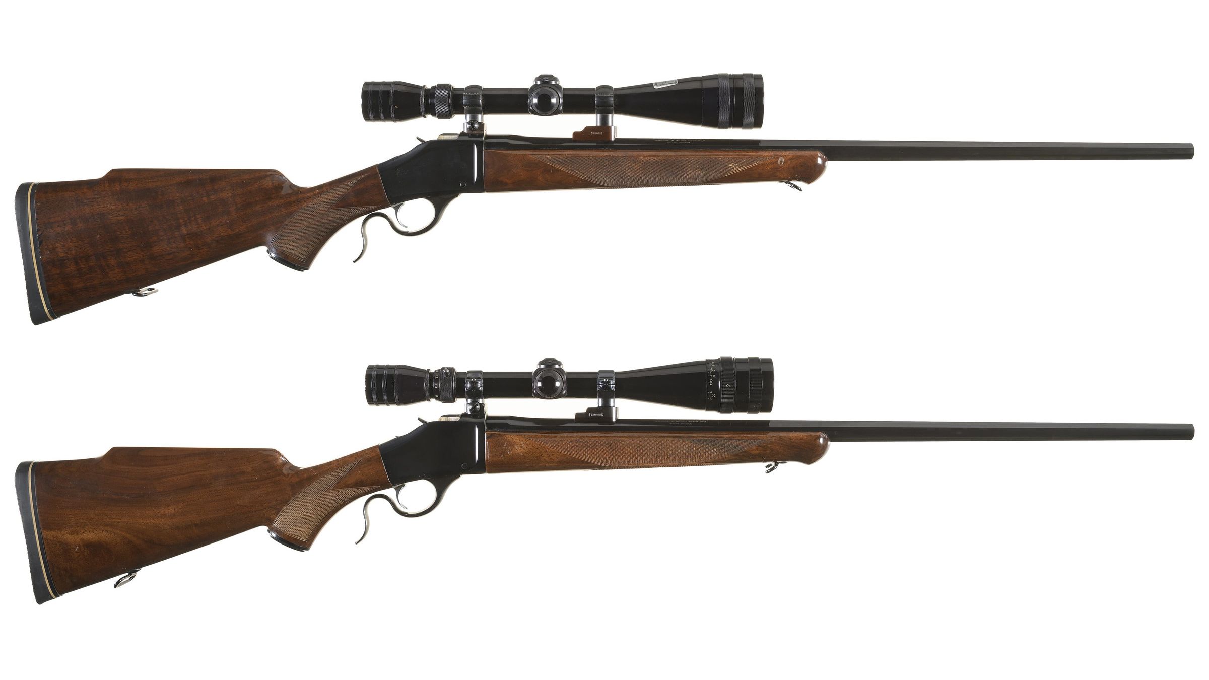 Two Browning Model B-78 Single Shot Rifles With Scopes | Rock Island ...