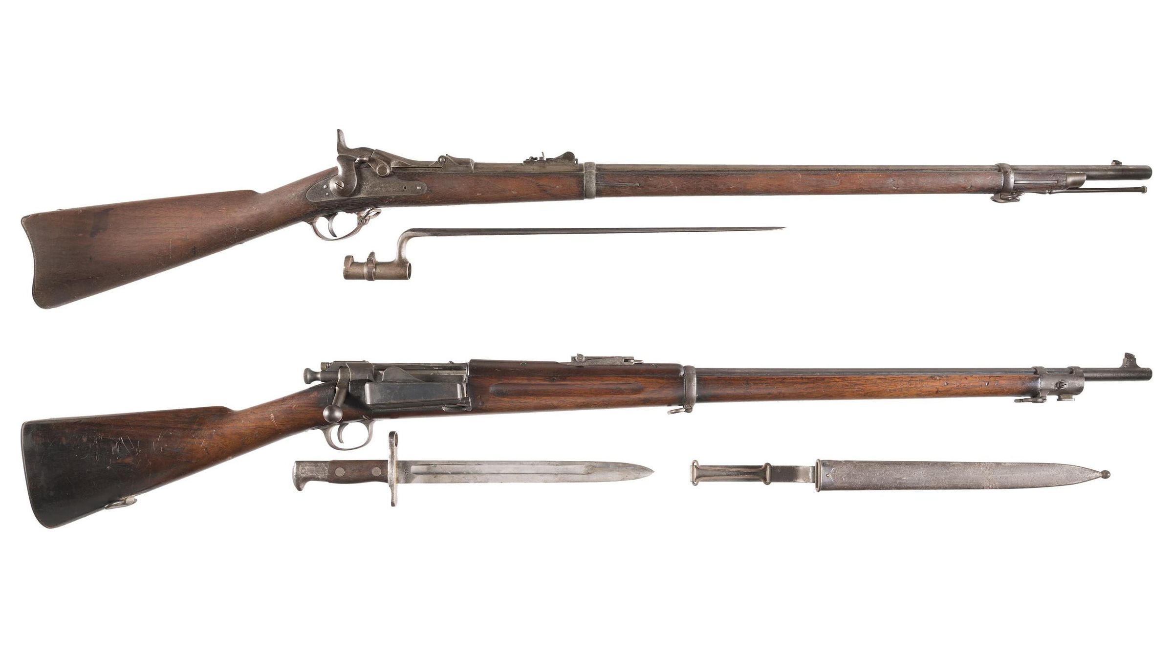 Two U.S. Springfield Armory Military Rifles with Bayonets | Rock Island ...