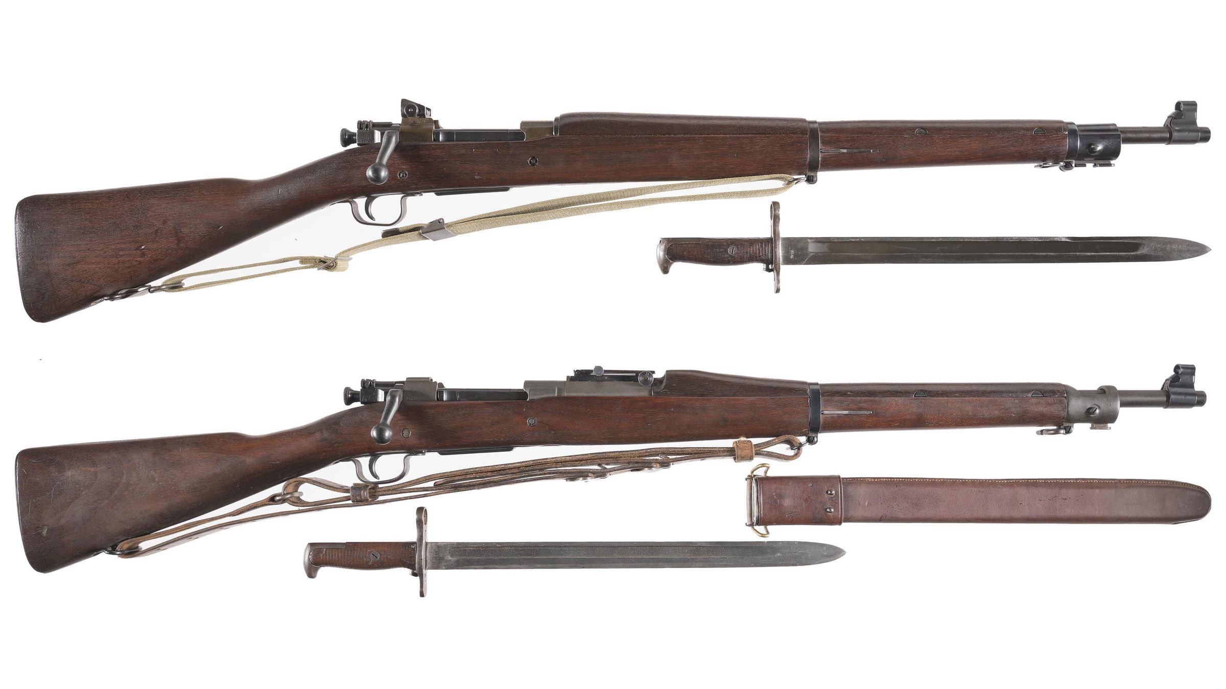 Ww2 Battle Rifle Two World War II U.S. Remington Bolt Action Rifles with Bayonets | Rock ...