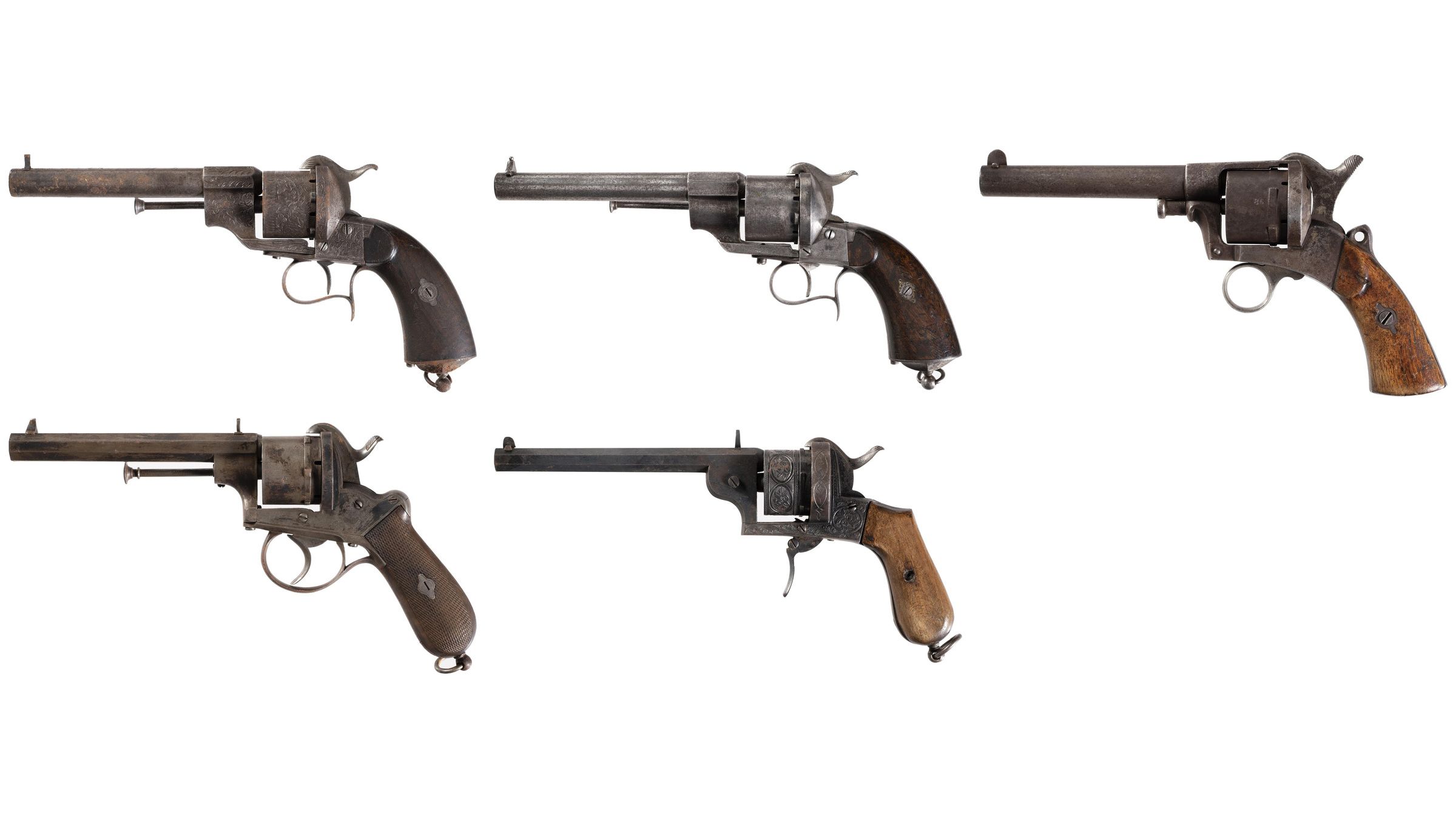 Five Antique European Pinfire Revolvers Rock Island Auction 3718