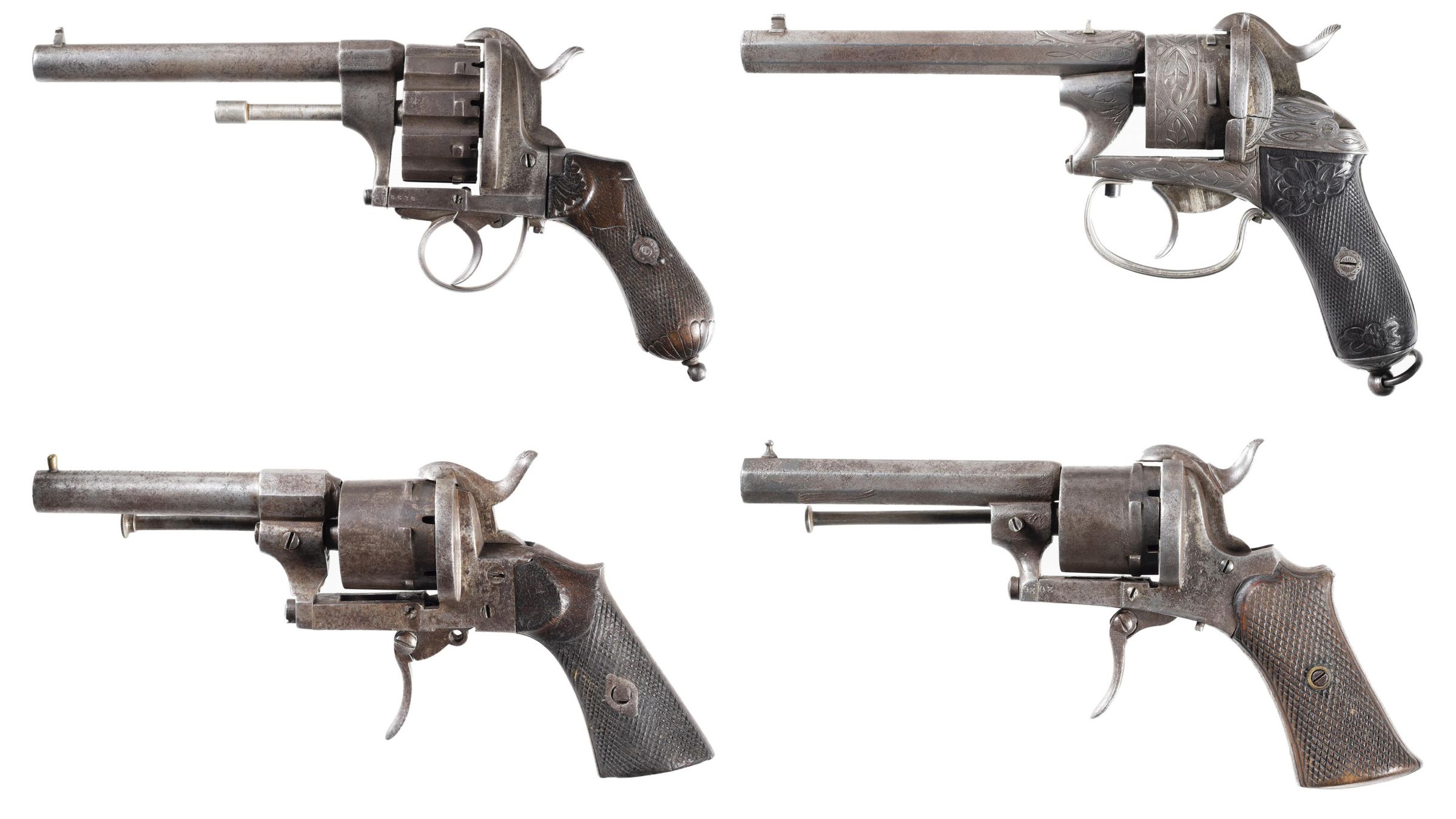 Four European Double Action Pinfire Revolvers Rock Island Auction 4177