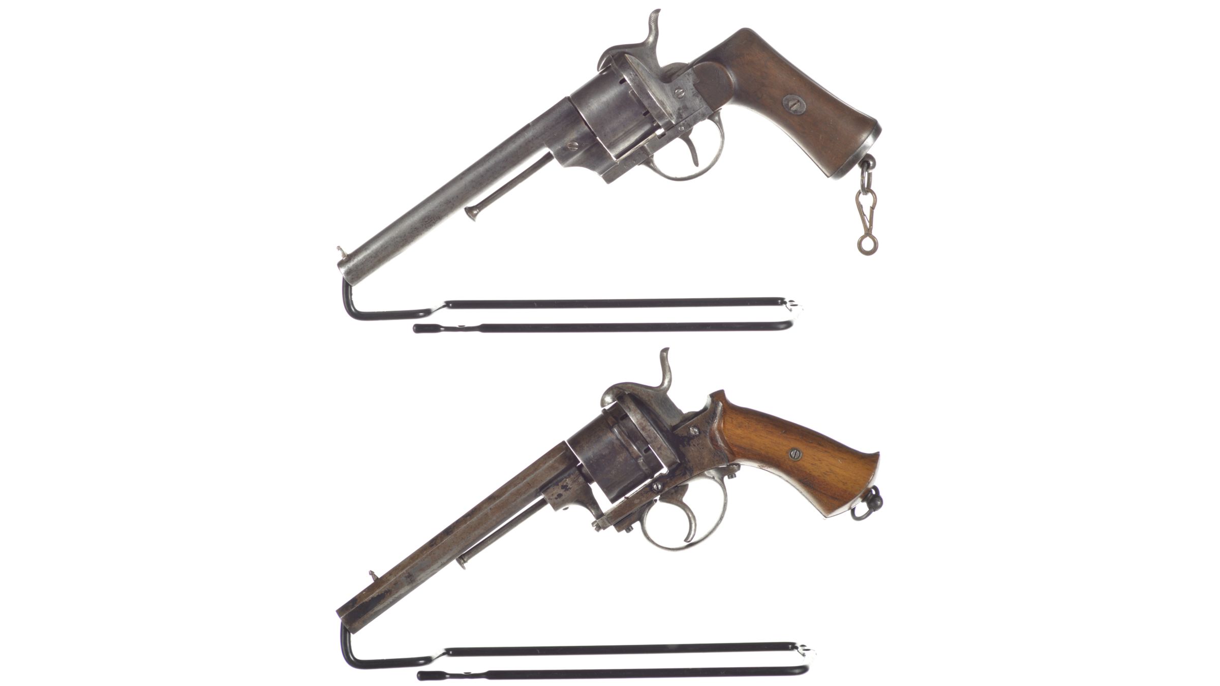 Two Antique European Double Action Pinfire Revolvers Rock Island Auction 9063