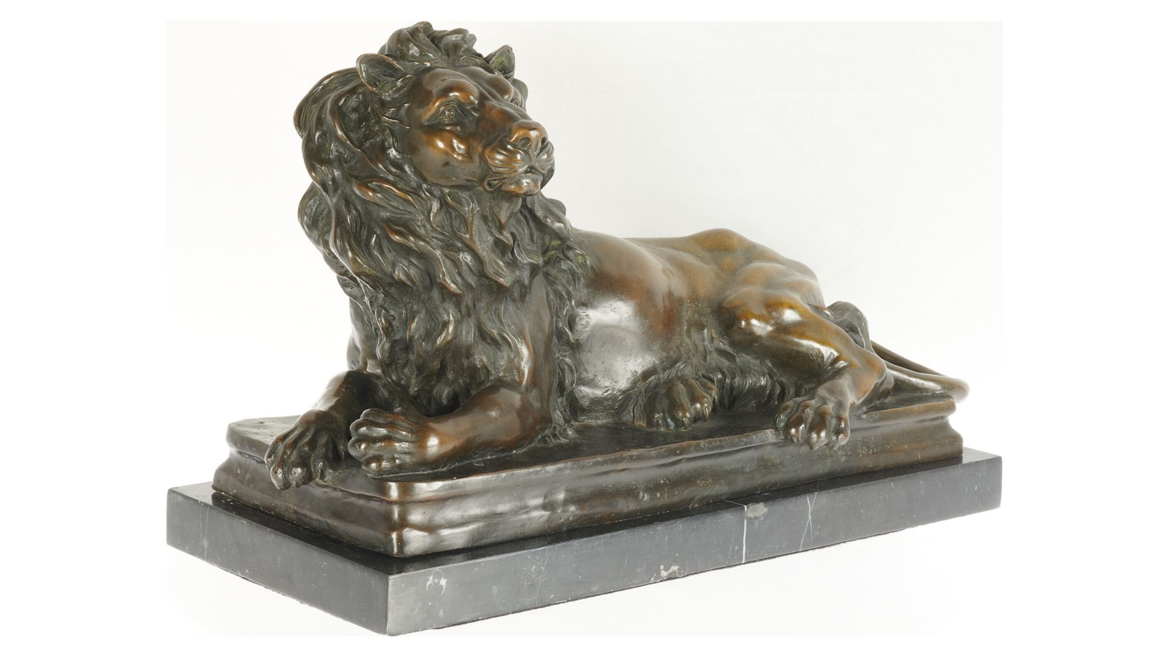 Resting Lion Bronze By Barie 