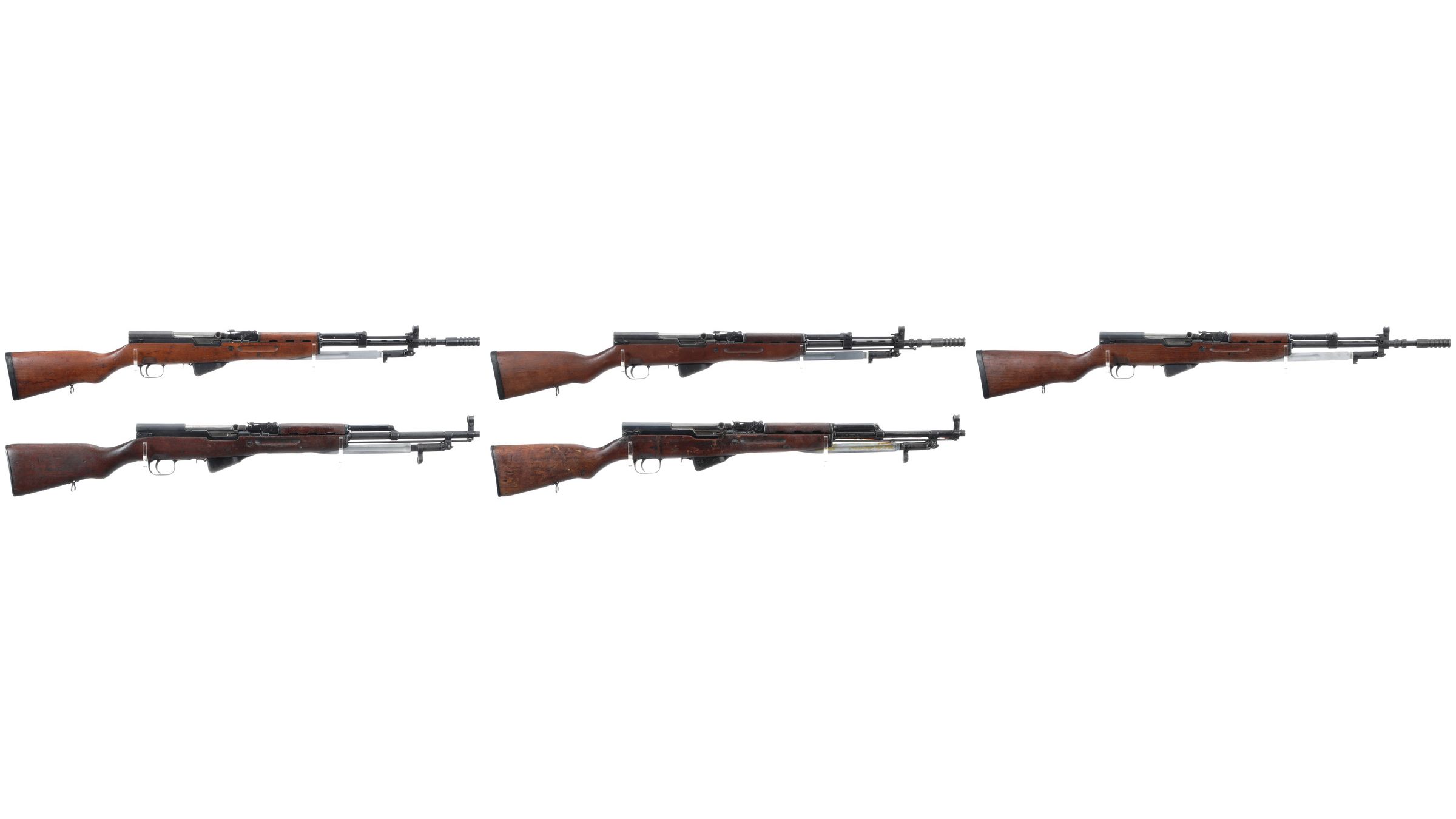 Five Military SKS Pattern Semi-Automatic Rifles with Bayonets | Rock ...