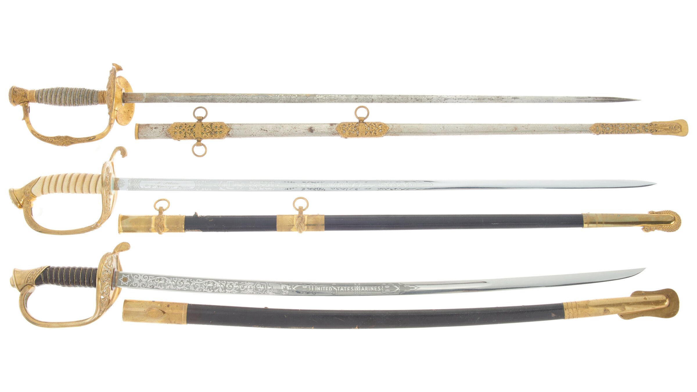 Three American Military Dress Swords Rock Island Auction