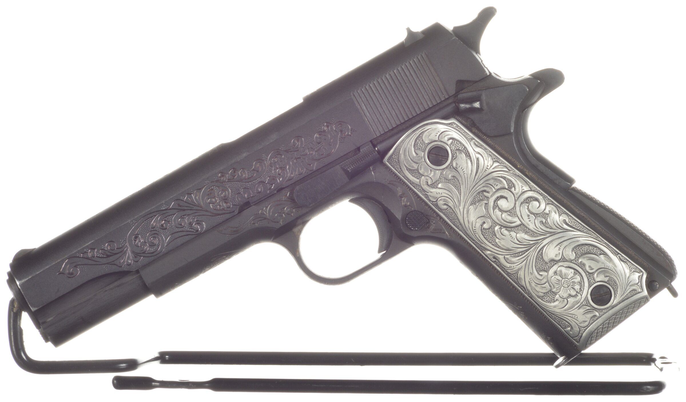 Engraved Ithaca Model 1911a1 Semi Automatic Pistol Rock Island Auction 0568