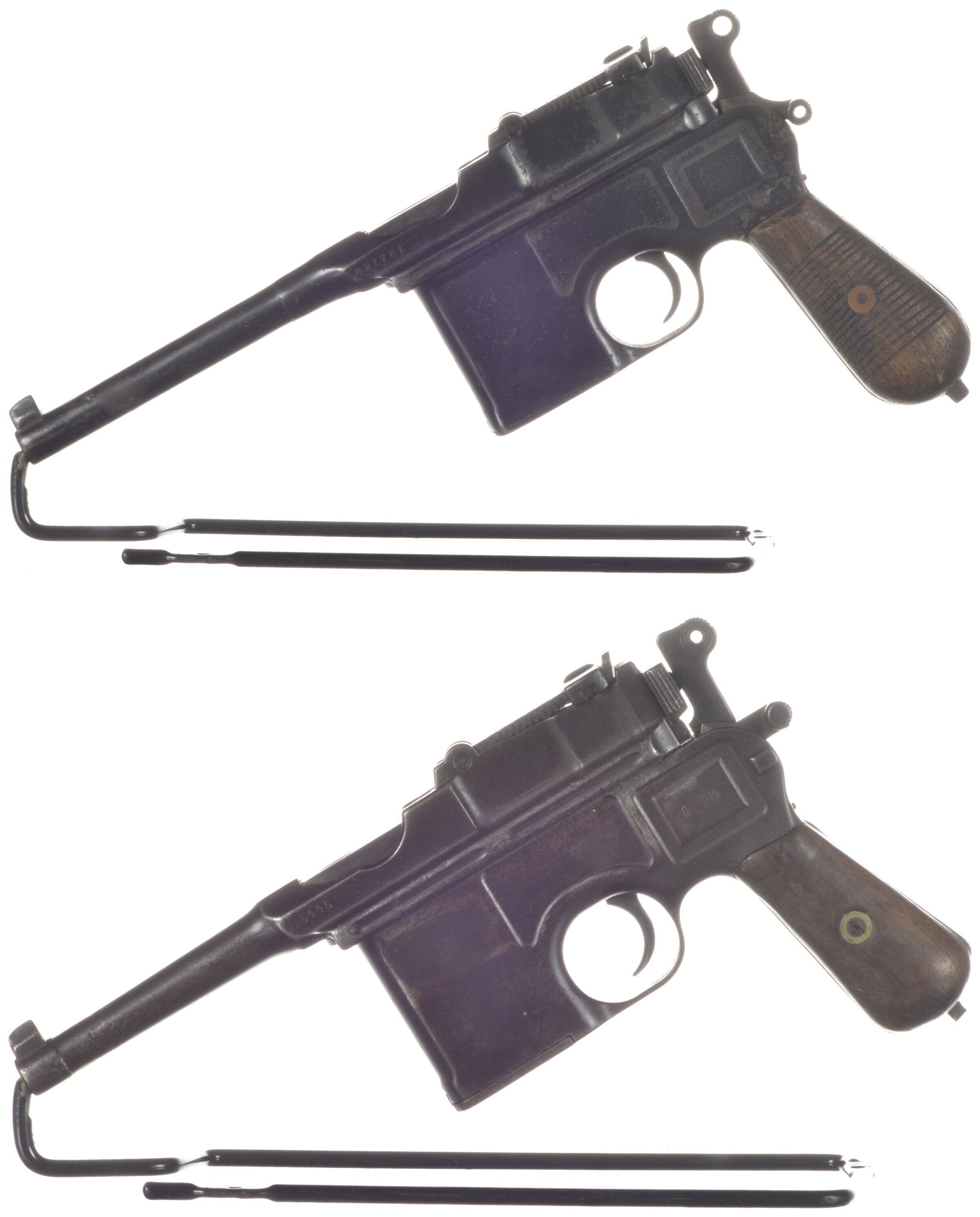 Two Mauser Broomhandle SemiAutomatic Pistols Rock Island Auction