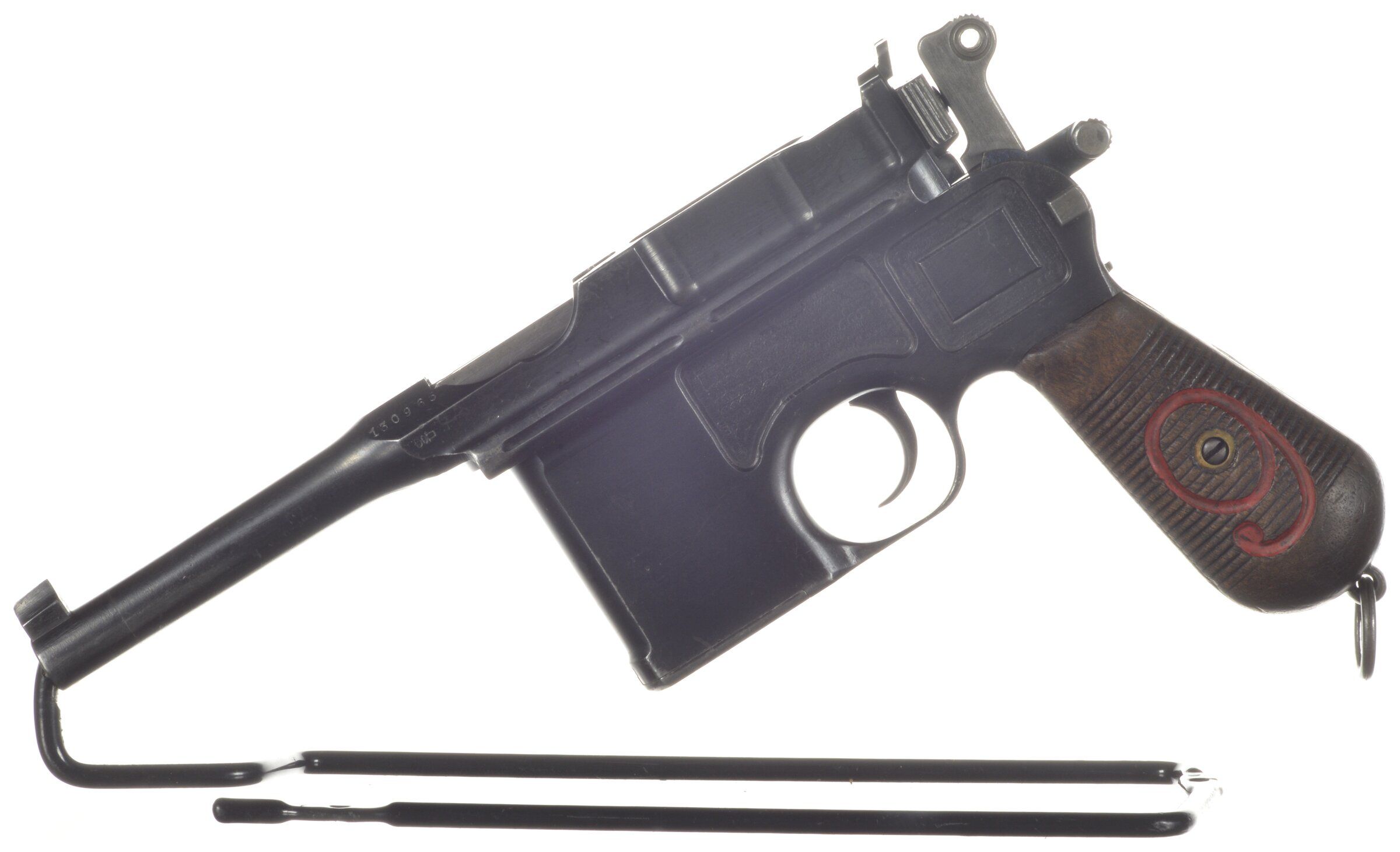 Mauser 1920 Rework Model 1896 Red Nine Broomhandle Pistol Rock Island Auction 2671