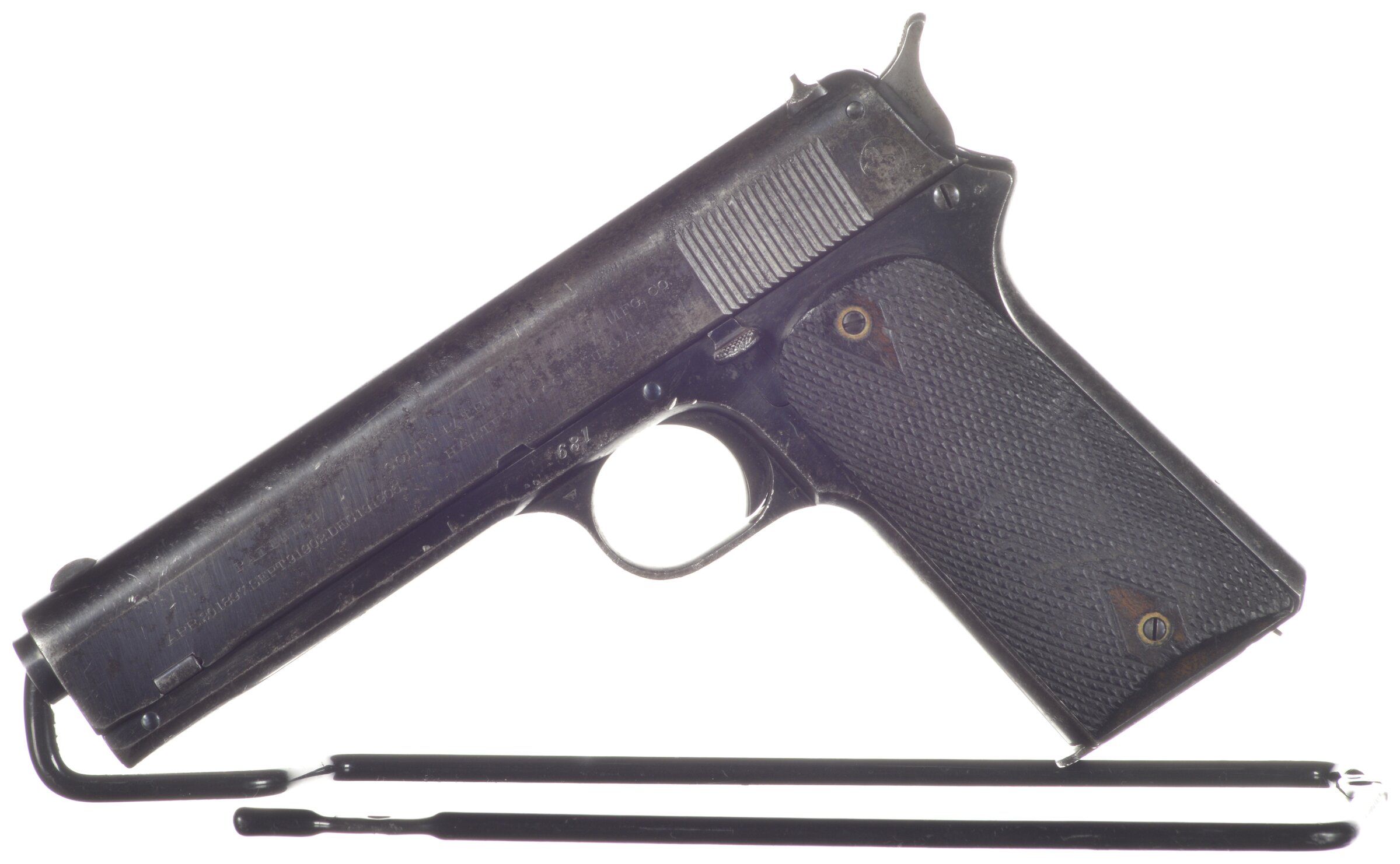 Early Colt Model 1905 Semi Automatic Pistol With British Proofs Rock Island Auction 6525