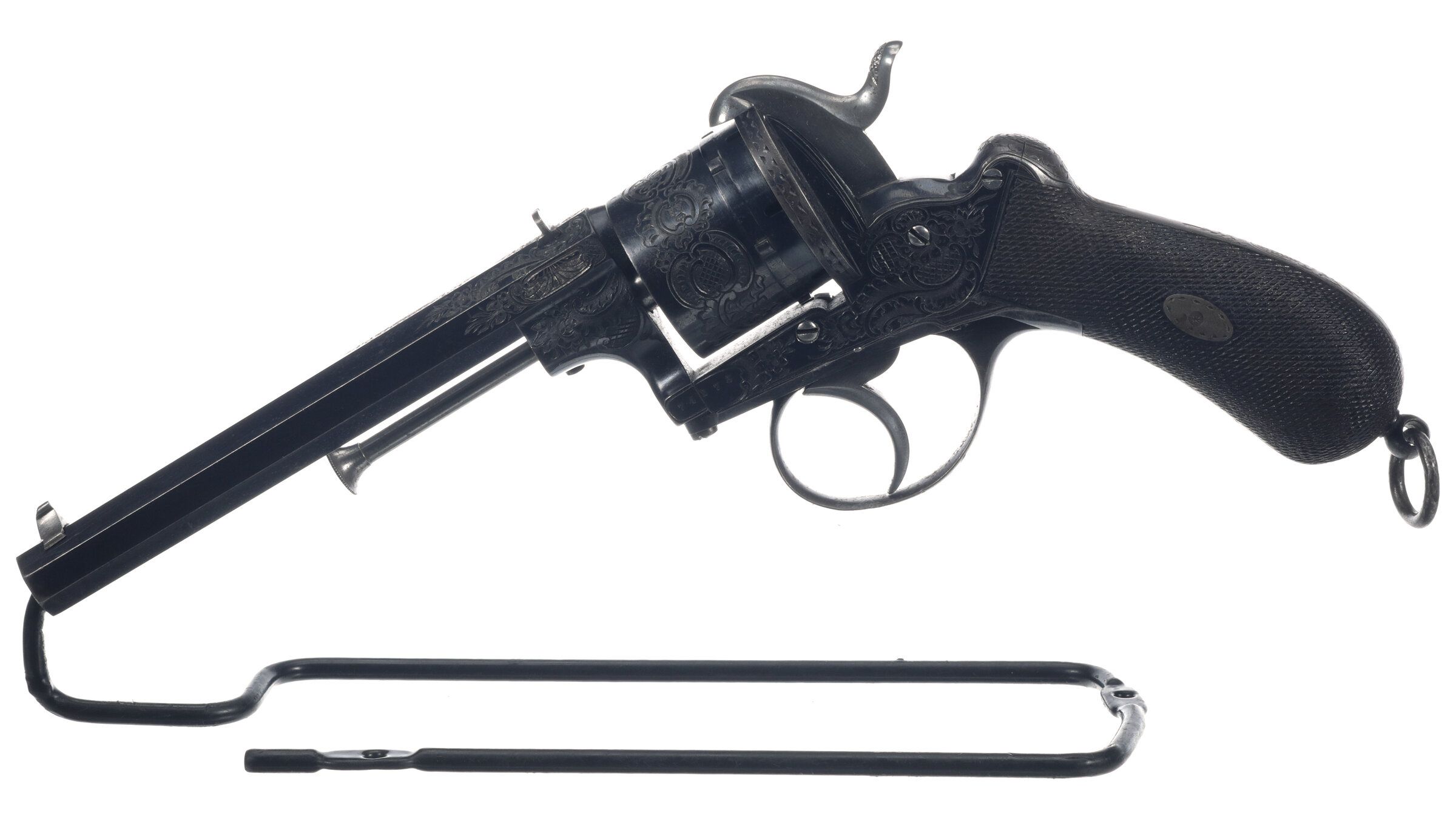 Engraved Francotte Double Action Pinfire Revolver Rock Island Auction 1957